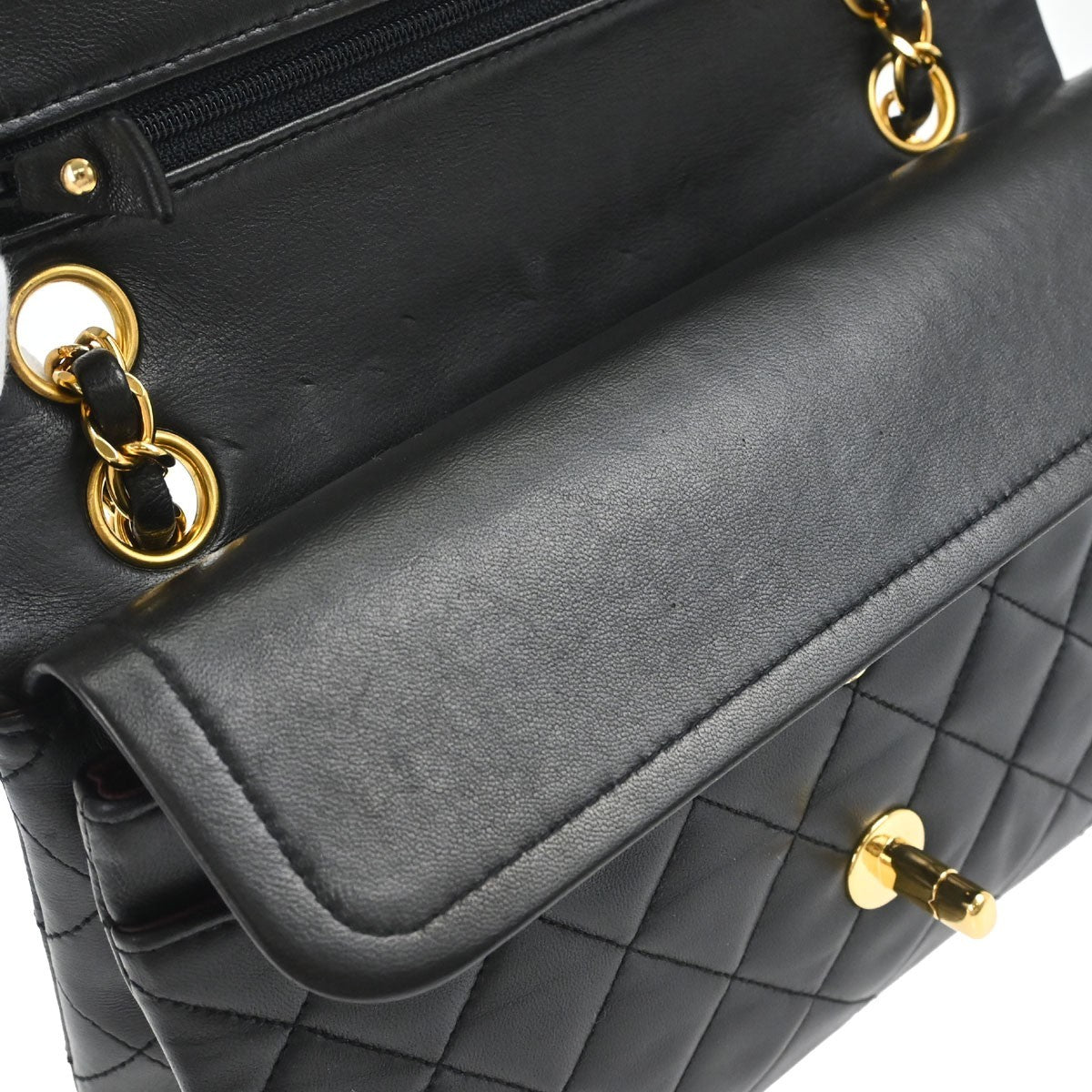 Chanel Timeless Lambskin Black Leather Handbag (Pre-Owned)