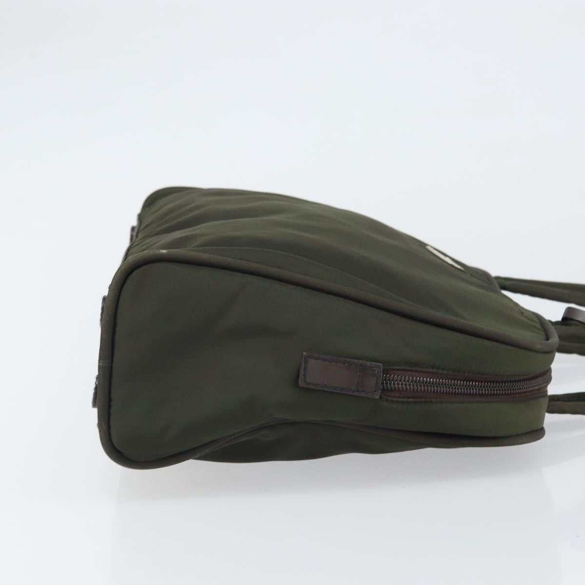 Prada Zip Around Tote Tessuto Khaki Nylon Handbag (Pre-Owned)