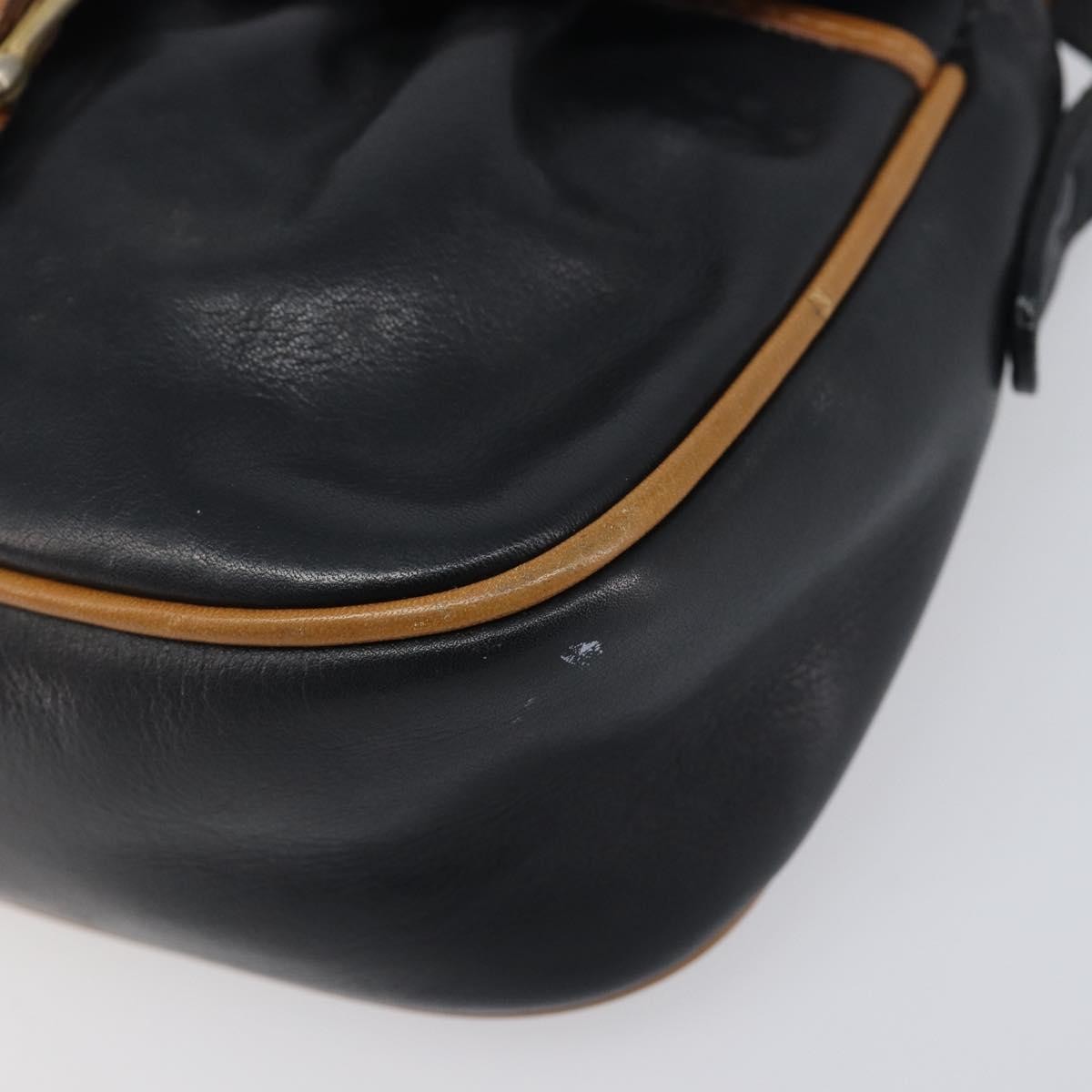 Celine Flap Shoulder Leather Black Leather Shoulder Bag Bag (Pre-Owned)