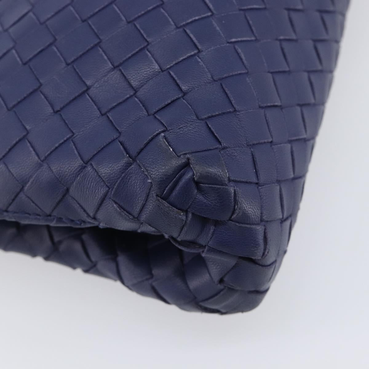 Bottega Veneta Compartment Chain Intrecciato Nappa Blue Leather Shoulder Bag Bag (Pre-Owned)