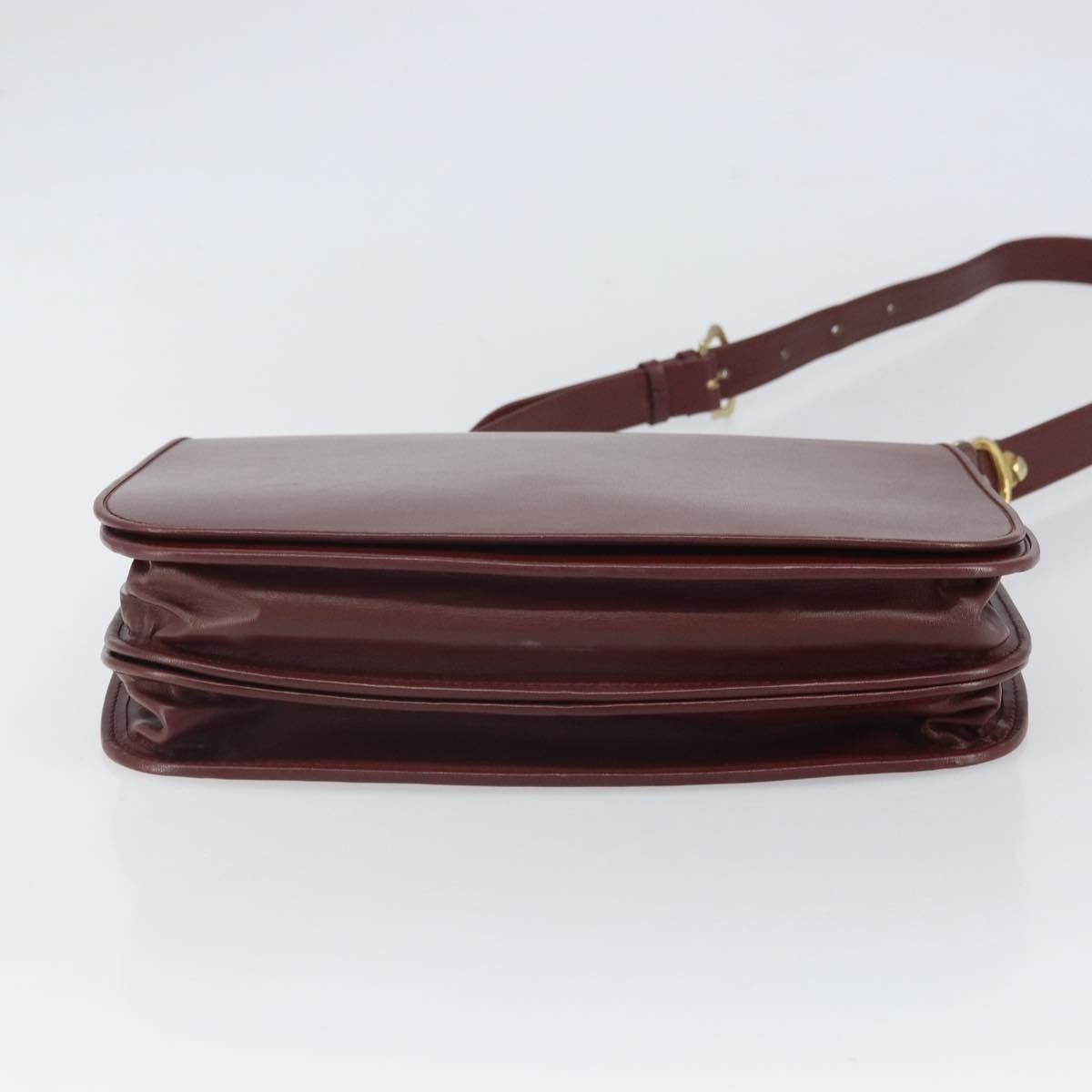 Cartier Must De Cartier Leather Burgundy Leather Shoulder Bag Bag (Pre-Owned)