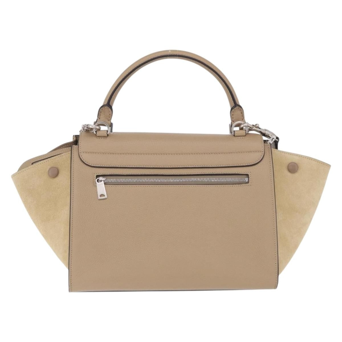 Celine Trapeze Leather Beige Leather Handbag (Pre-Owned)