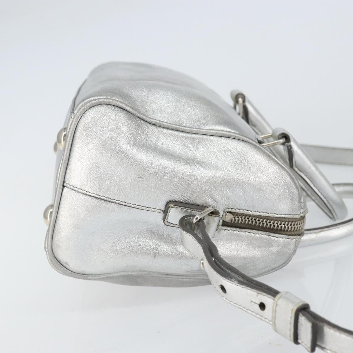 Saint Laurent Classic Duffle Leather Silver Leather Handbag (Pre-Owned)