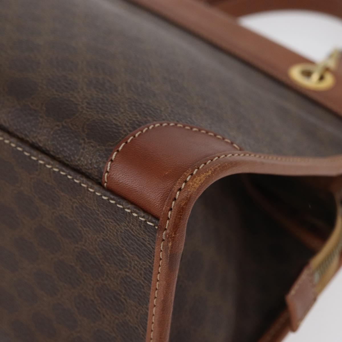 Celine Vintage Macadam Canvas And Leather Brown Canvas Tote Bag Bag (Pre-Owned)