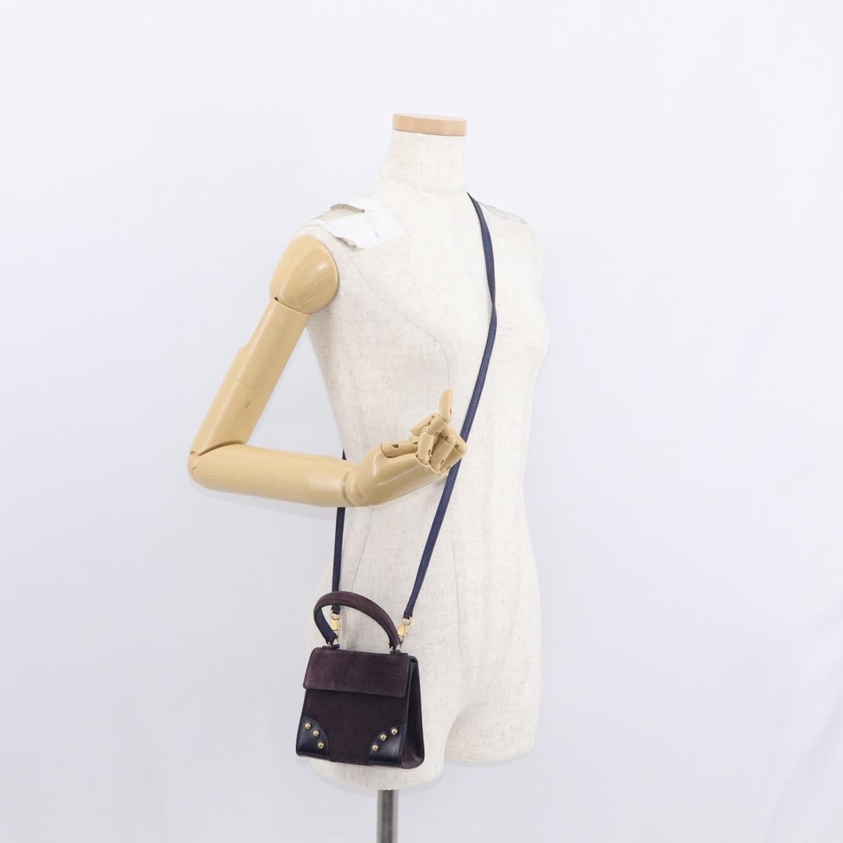 Celine Handbag Suede Purple Suede Handbag (Pre-Owned)