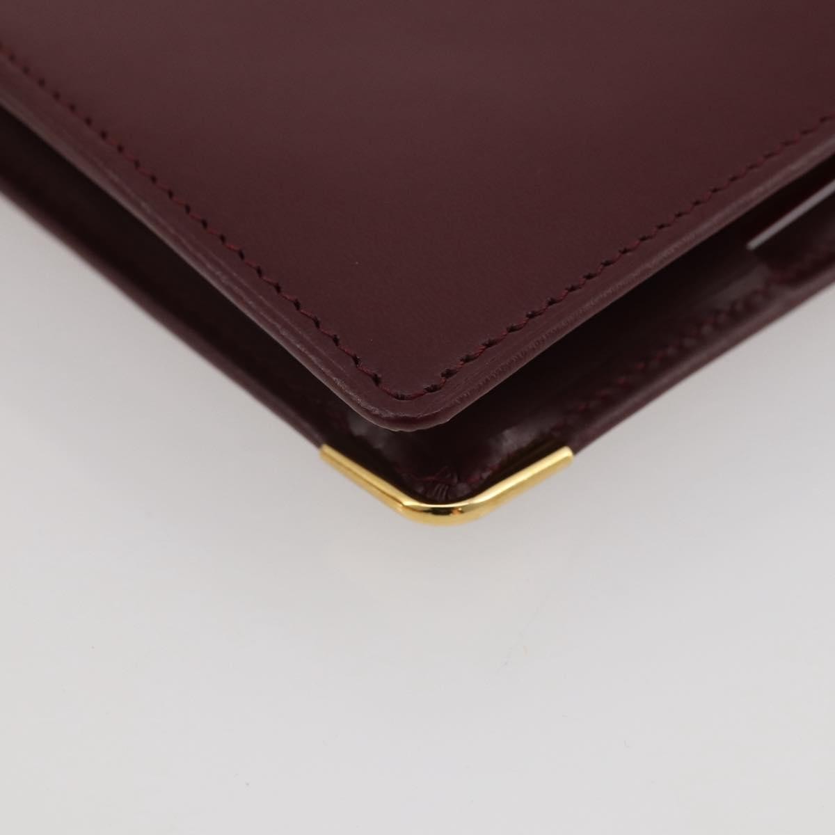 Cartier Coin Purse Must De Cartier Leather Burgundy Leather Wallets Accessory (Pre-Owned)