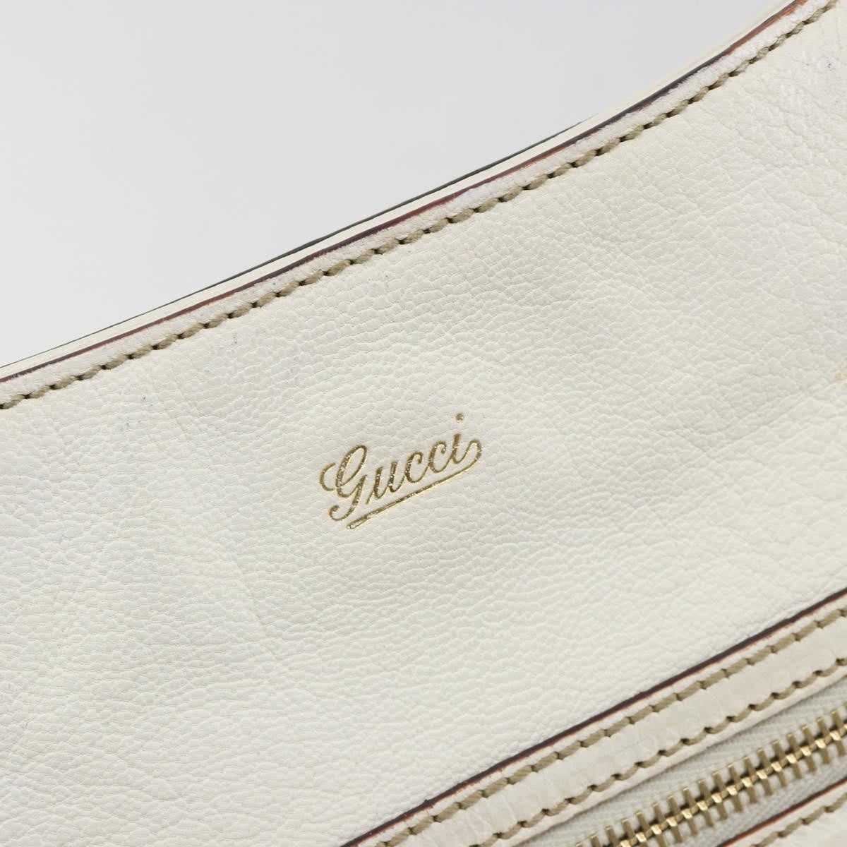 Gucci Sherry Line Chain Leather White Leather Tote Bag Bag (Pre-Owned)