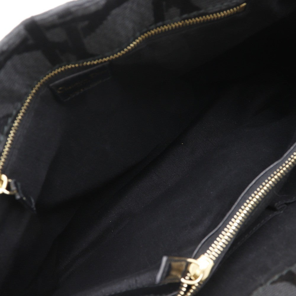 Christian Dior Lady Cannage Matelassé Black Canvas Tote Bag Bag (Pre-Owned)