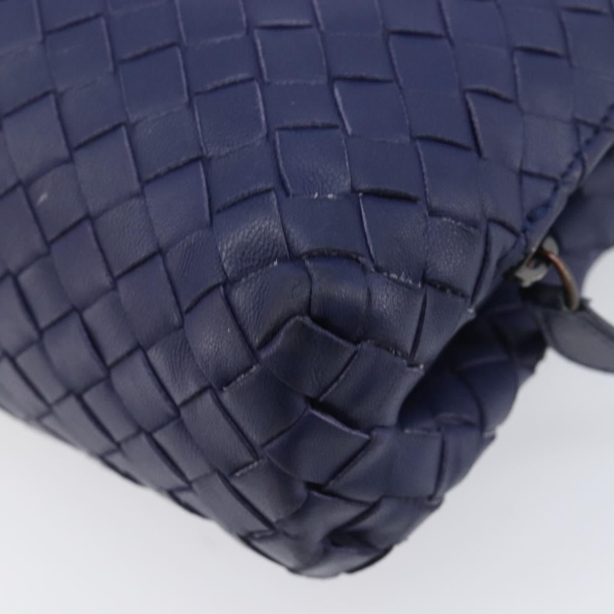Bottega Veneta Compartment Chain Intrecciato Nappa Blue Leather Shoulder Bag Bag (Pre-Owned)