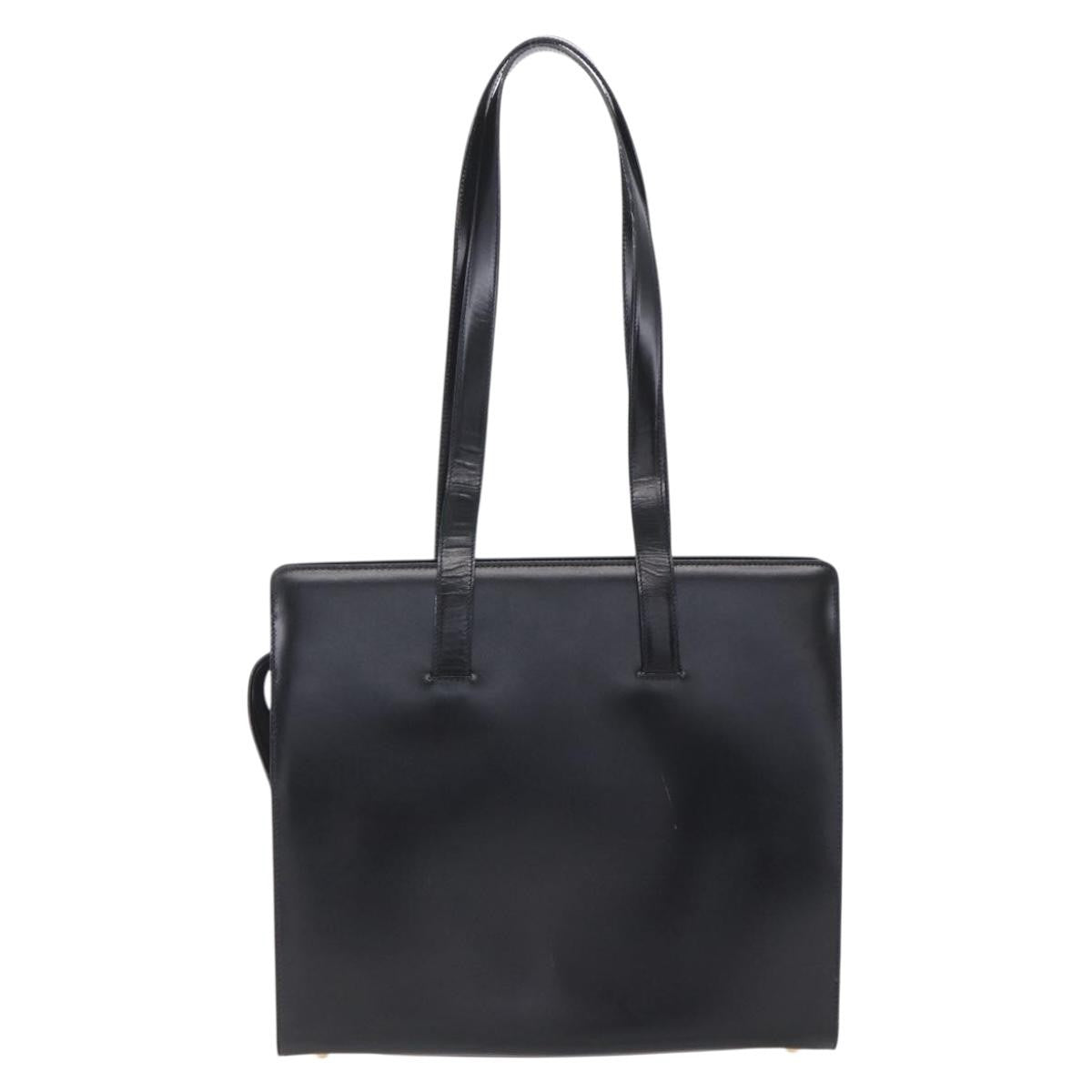 Celine Tote Leather Black Leather Tote Bag Bag (Pre-Owned)