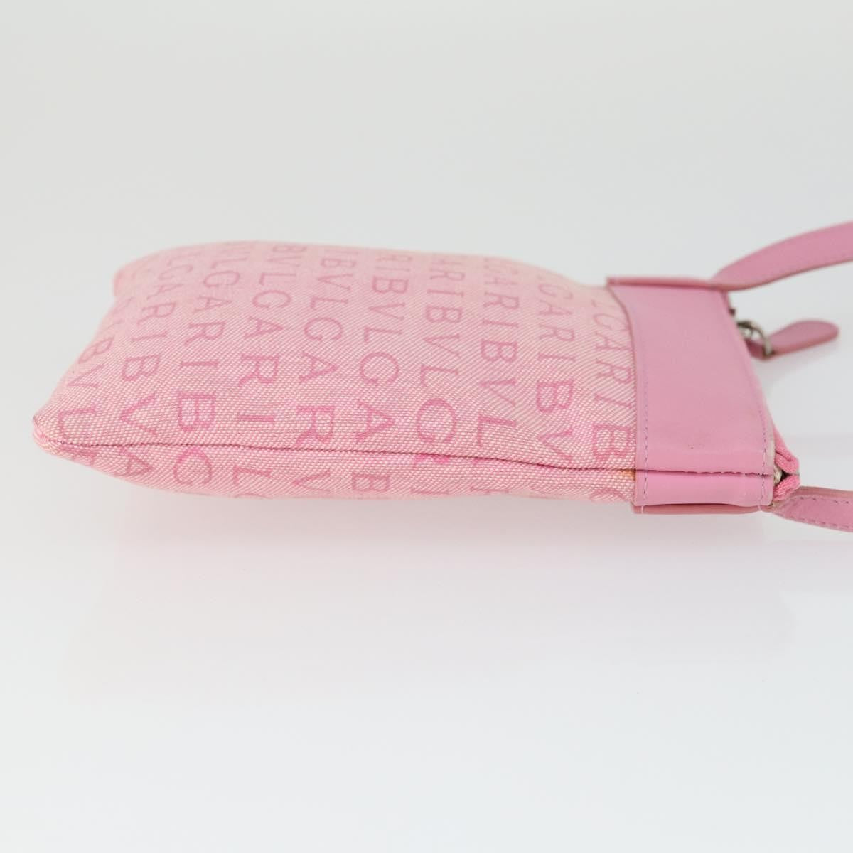 Bvlgari Logomania Canvas With Leather Pink Canvas Shoulder Bag Bag (Pre-Owned)