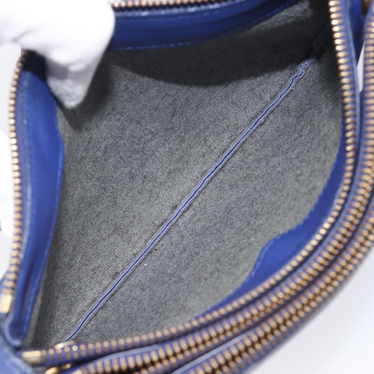 Celine Trio Leather Blue Leather Crossbody Bag Bag (Pre-Owned)