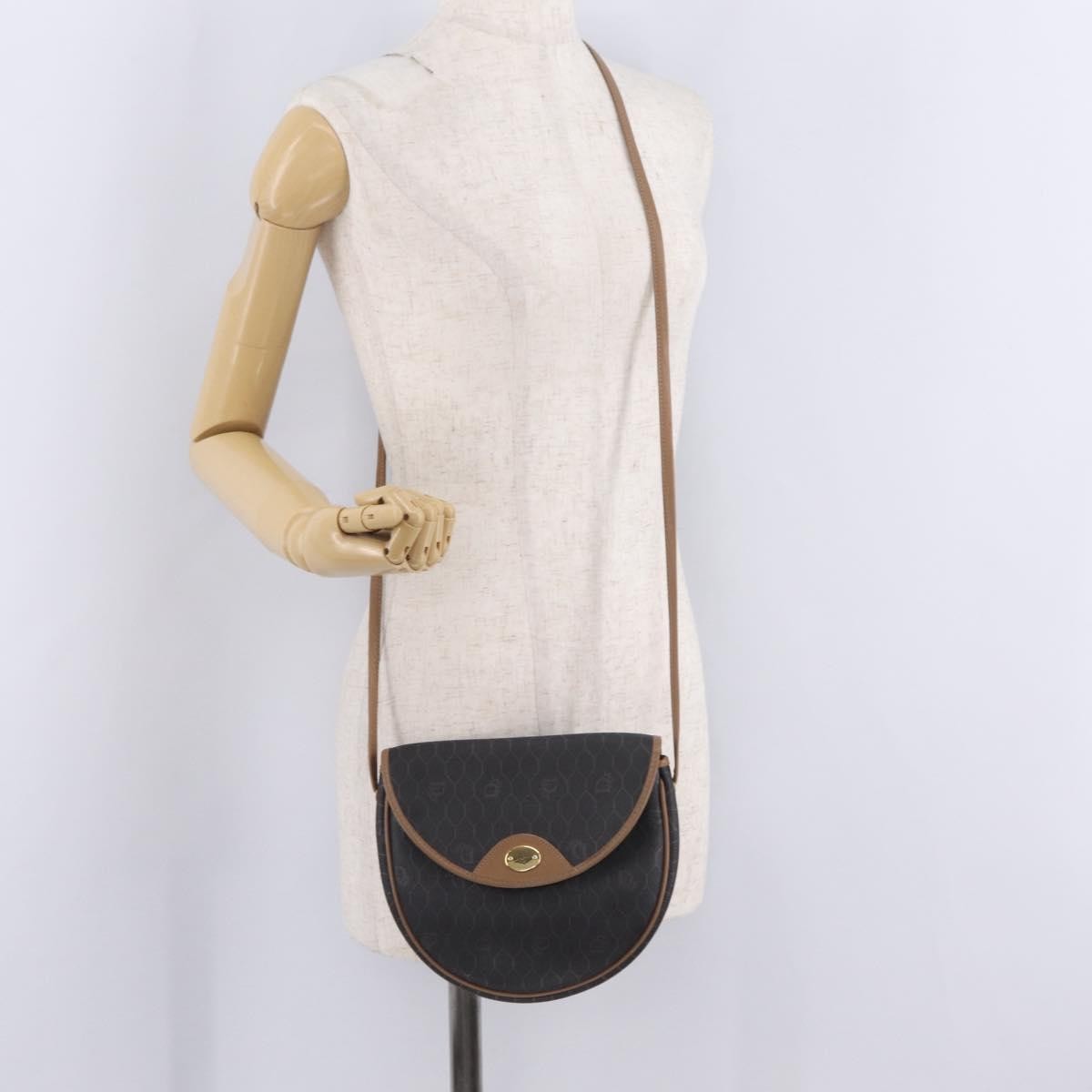 Christian Dior Vintage Honeycomb Canvas Black Canvas Shoulder Bag Bag (Pre-Owned)