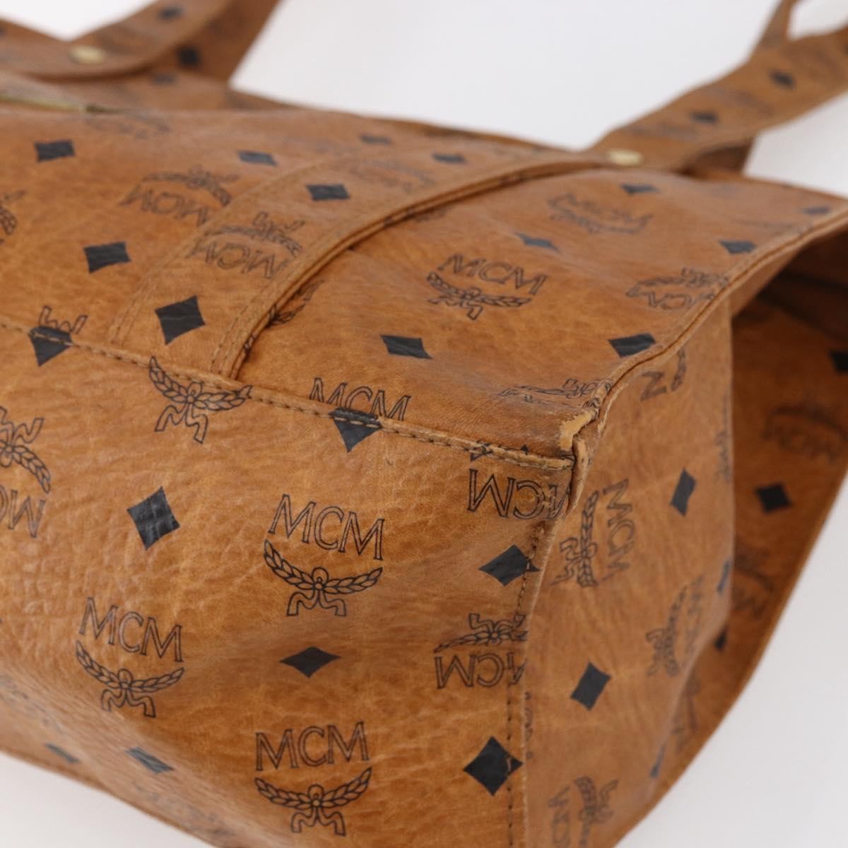 MCM Vintage Visetos Canvas Brown Canvas Tote Bag Bag (Pre-Owned)