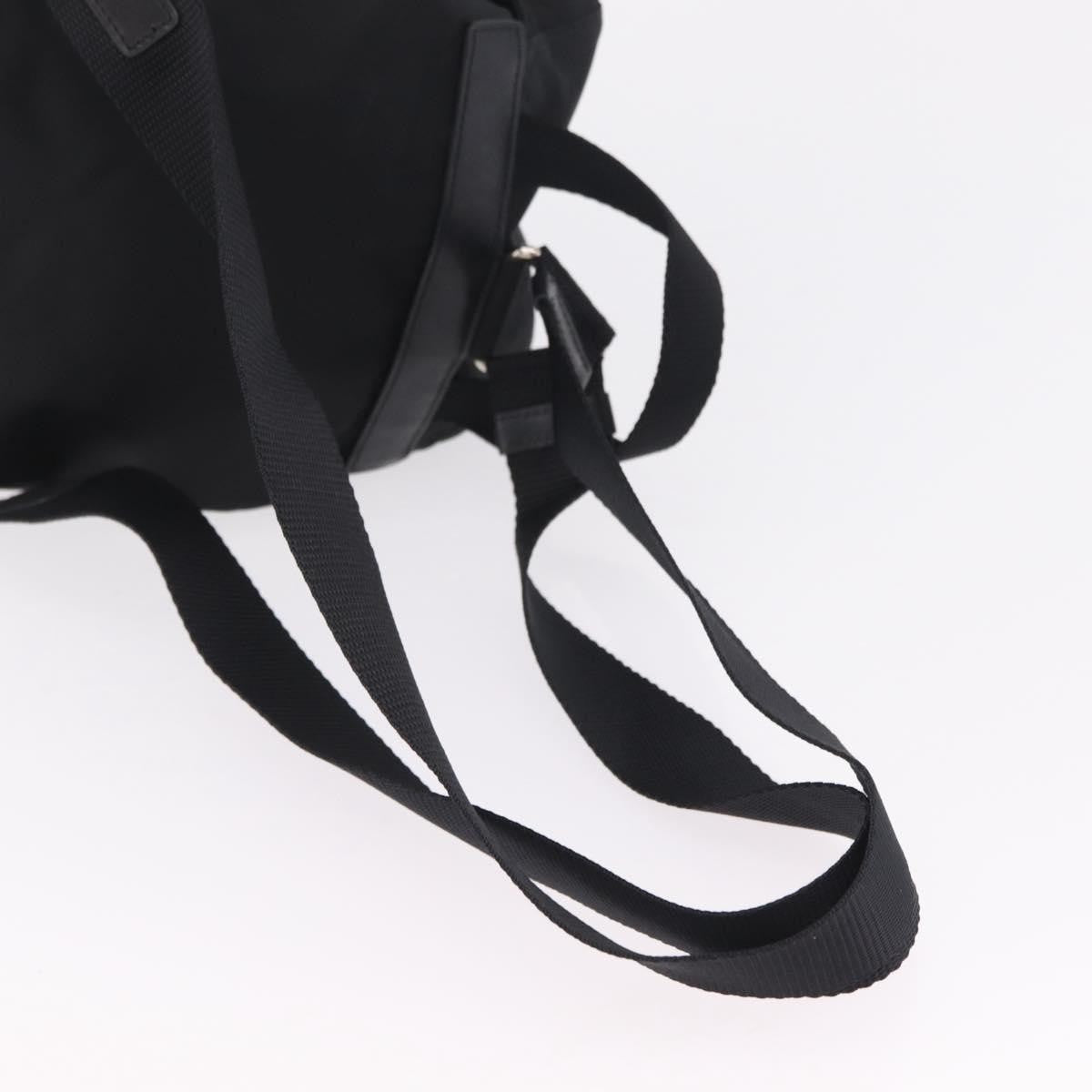 Prada Double Pocket Backpack Chain Re-Nylon Black Nylon Shoulder Bag Bag (Pre-Owned)