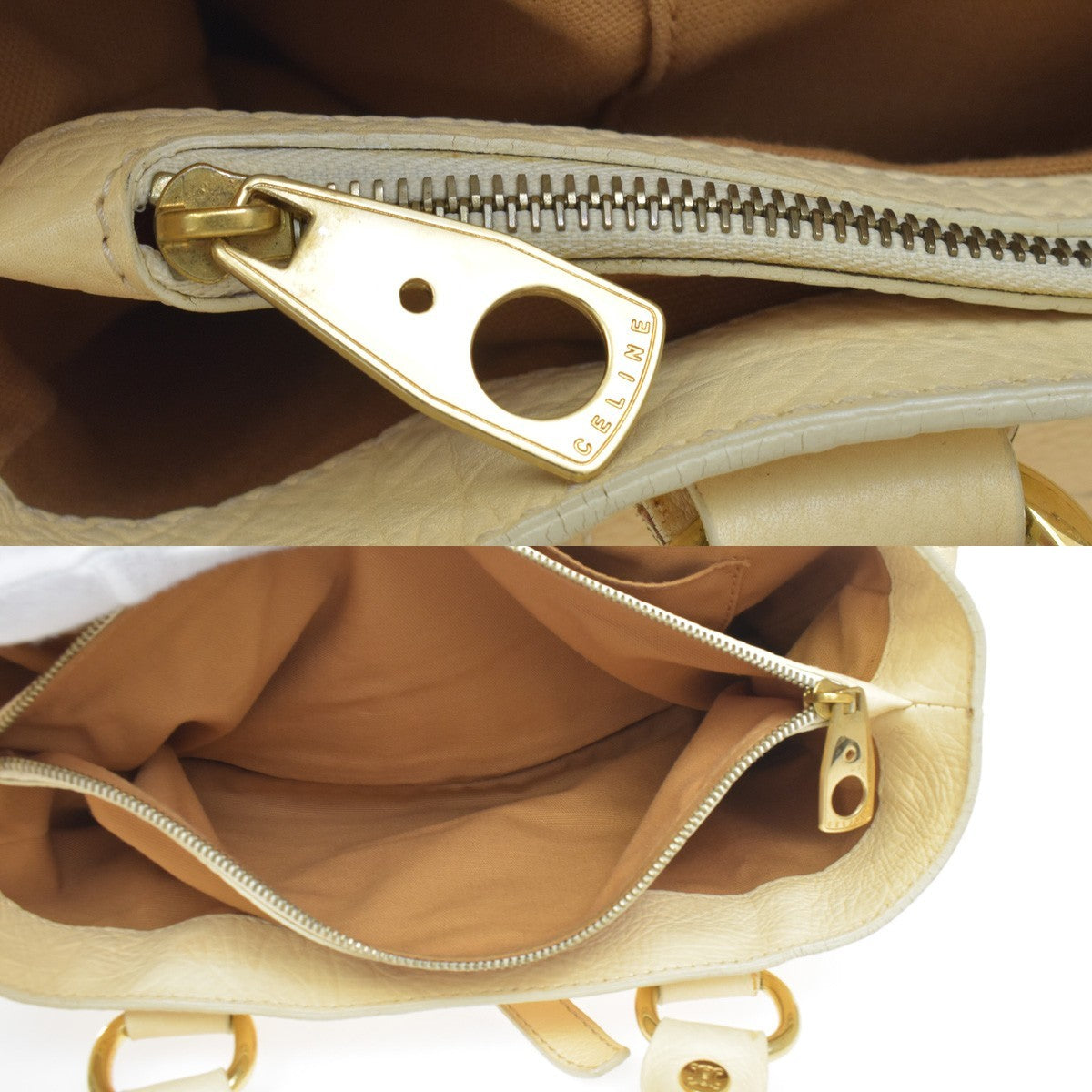 Celine Boogie Satchel Leather Yellow Leather Handbag (Pre-Owned)