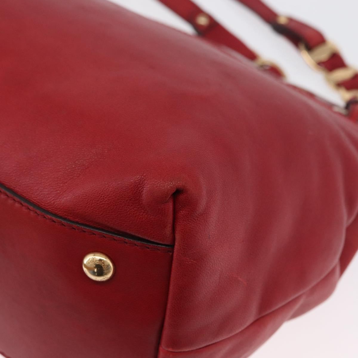 Salvatore Ferragamo Vala Tote Leather Red Leather Tote Bag Bag (Pre-Owned)