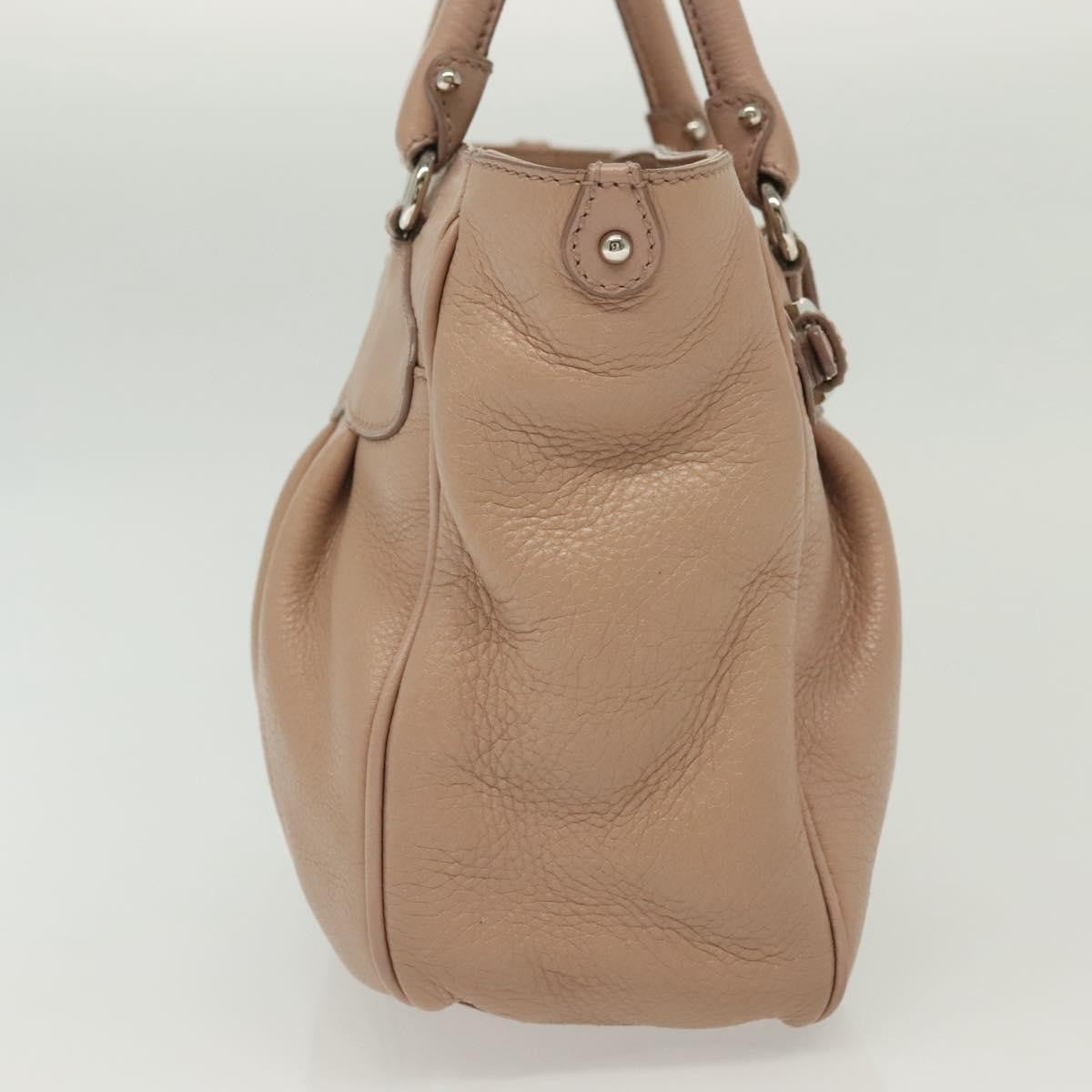 Salvatore Ferragamo Gancini Leather Pink Leather Handbag (Pre-Owned)