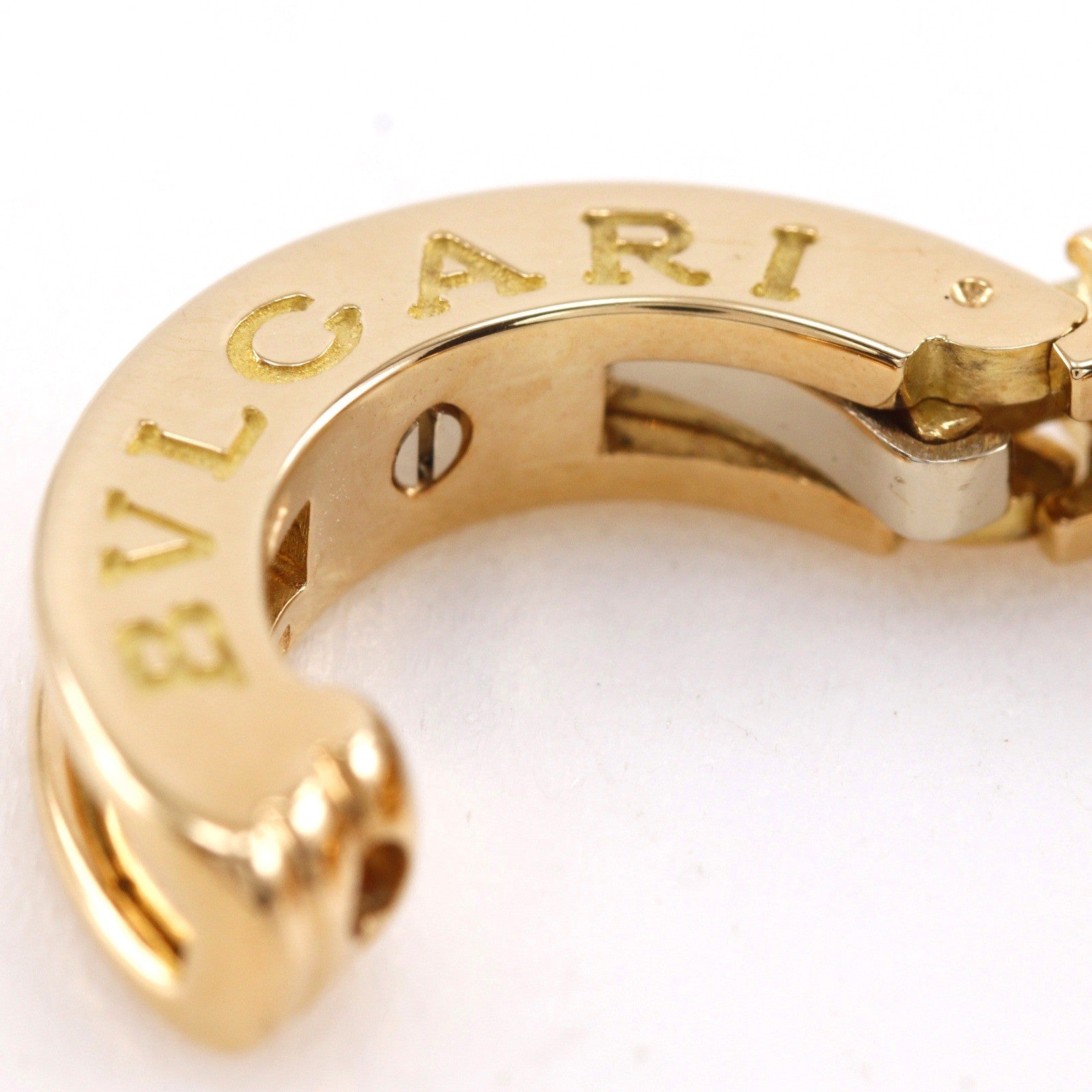 Bvlgari B.Zero1 Hoop 18K Yellow Gold And Diamonds Gold Yellow_Gold Earrings Jewelry (Pre-Owned)