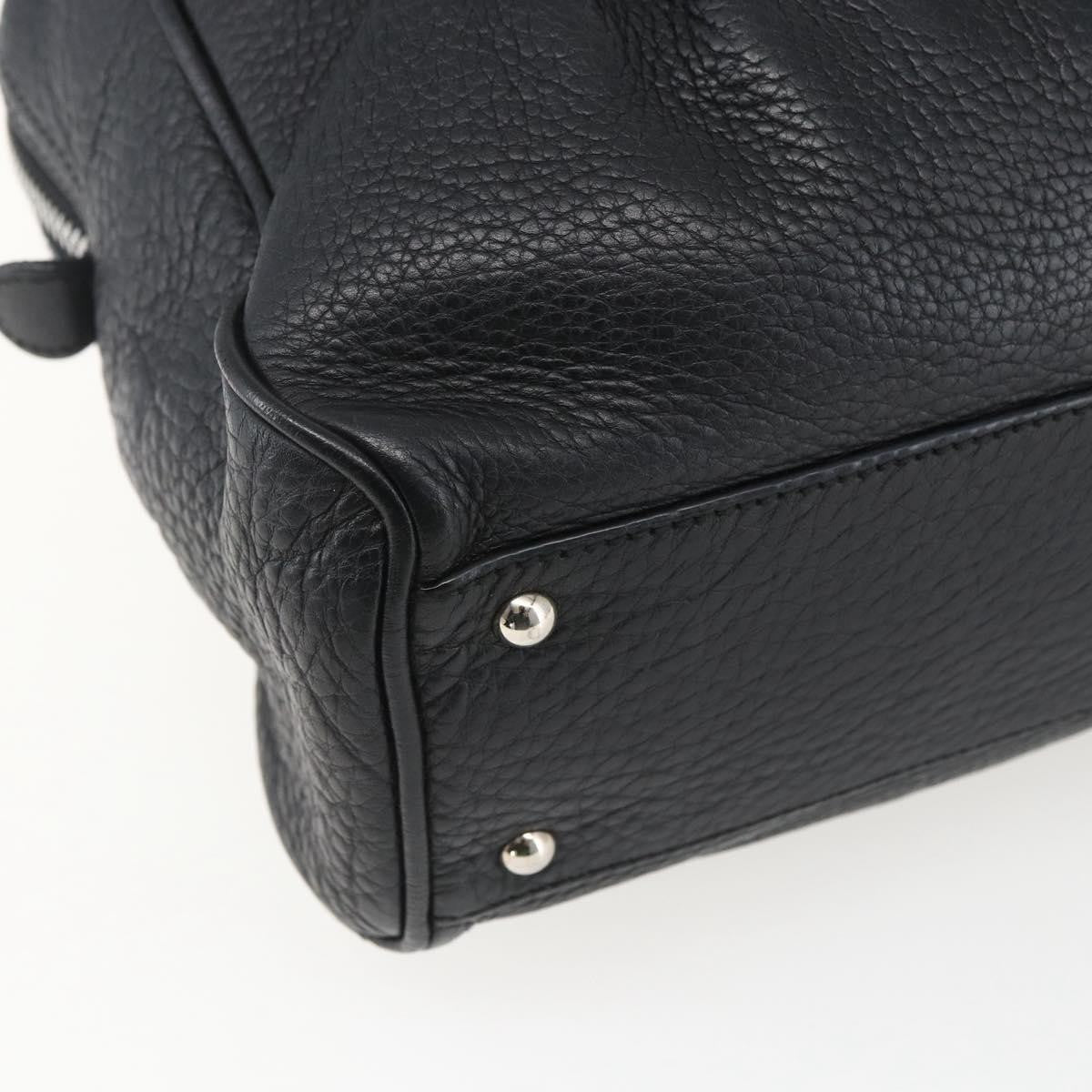 Salvatore Ferragamo Gancini Buckle Leather Black Leather Shoulder Bag Bag (Pre-Owned)