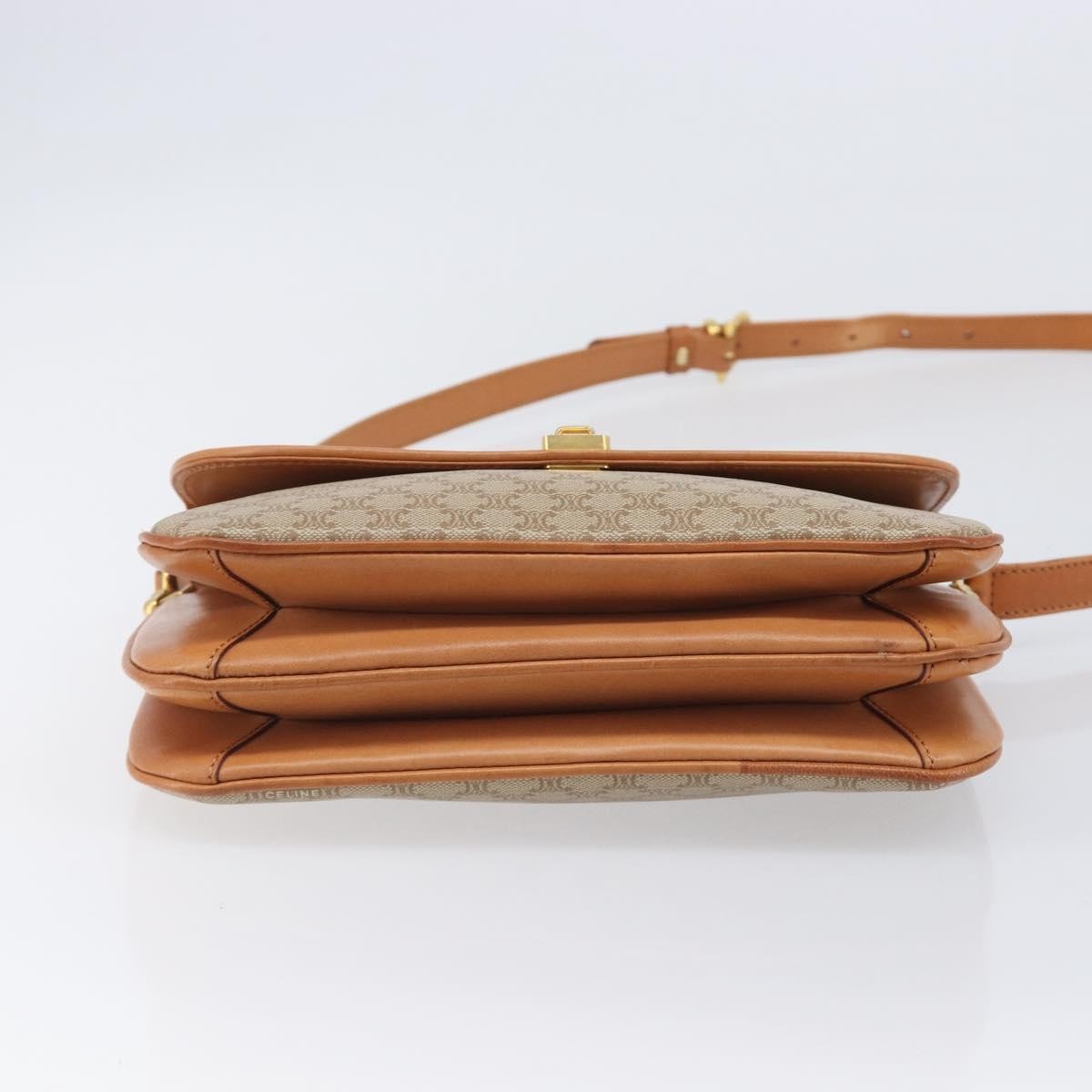 Celine Vintage Macadam Canvas And Leather Beige Canvas Shoulder Bag Bag (Pre-Owned)
