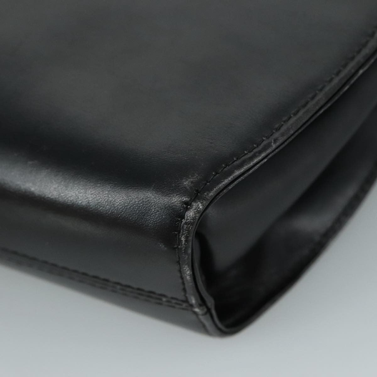 Salvatore Ferragamo Gancini Flap Leather Black Leather Shoulder Bag Bag (Pre-Owned)