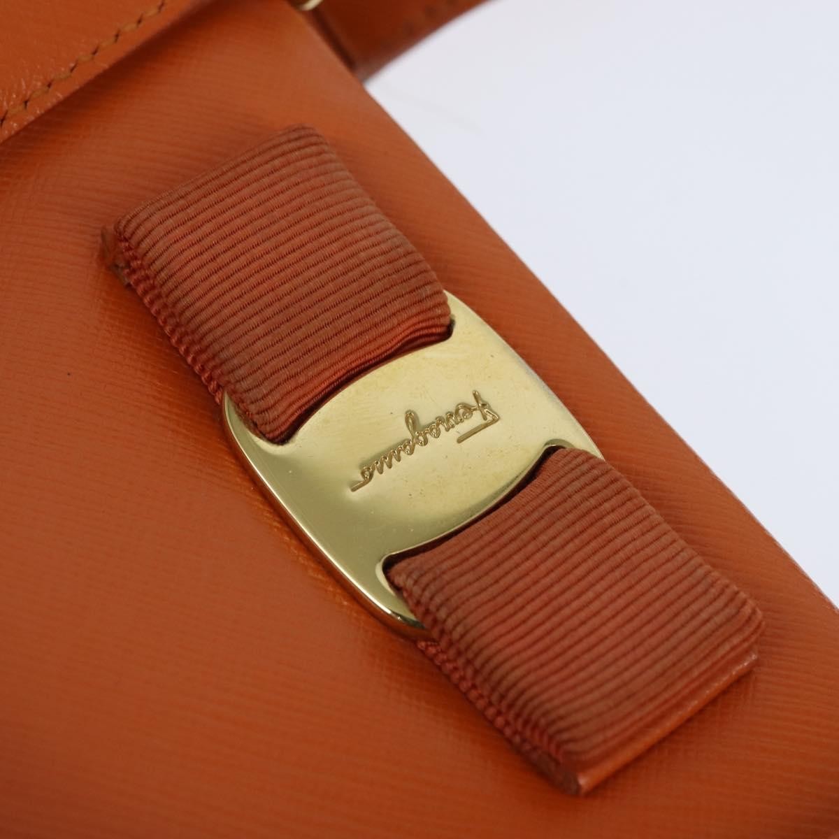 Salvatore Ferragamo Vala Tote Leather Orange Leather Tote Bag Bag (Pre-Owned)