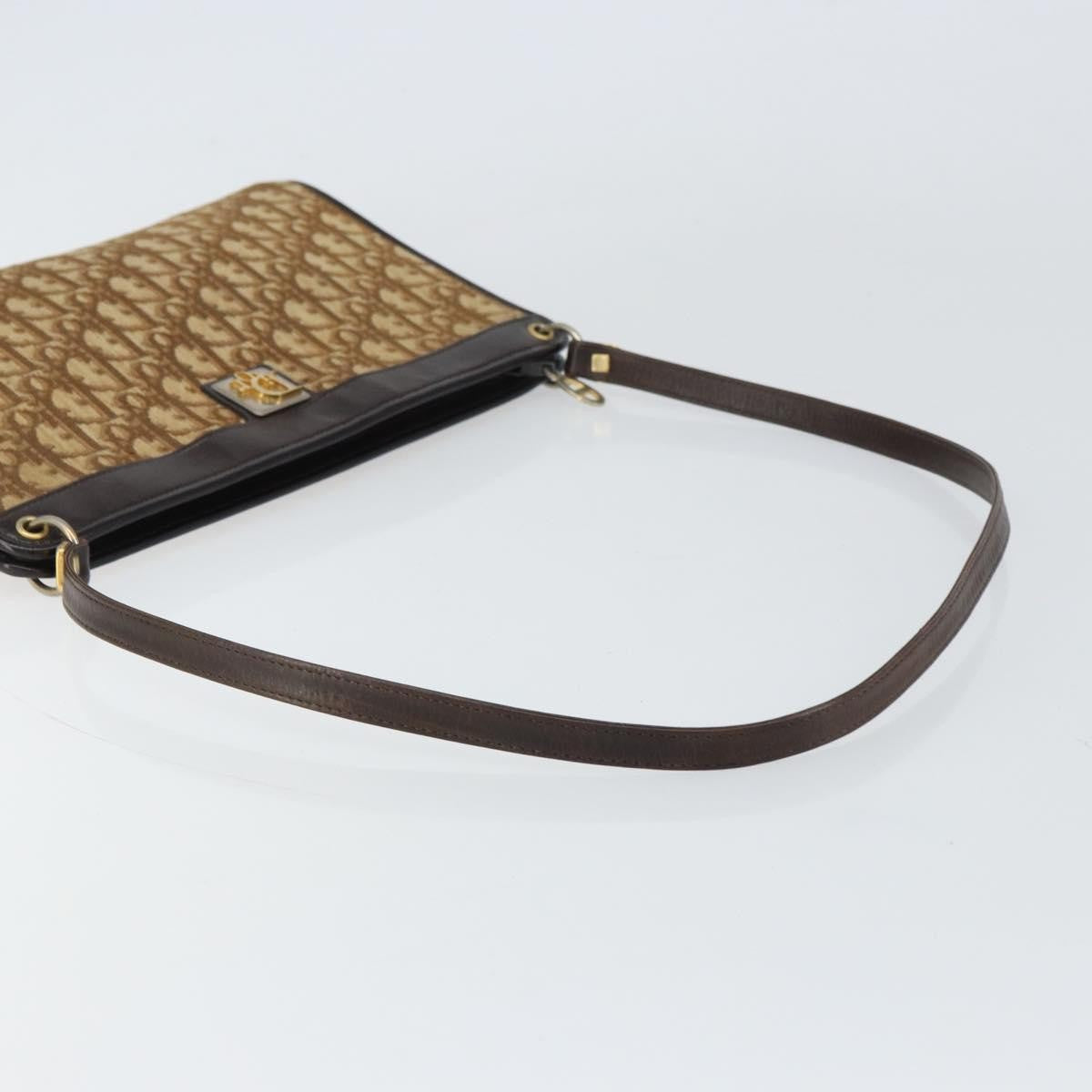 Christian Dior Vintage Trotter Diorissimo Canvas Beige Canvas Shoulder Bag Bag (Pre-Owned)
