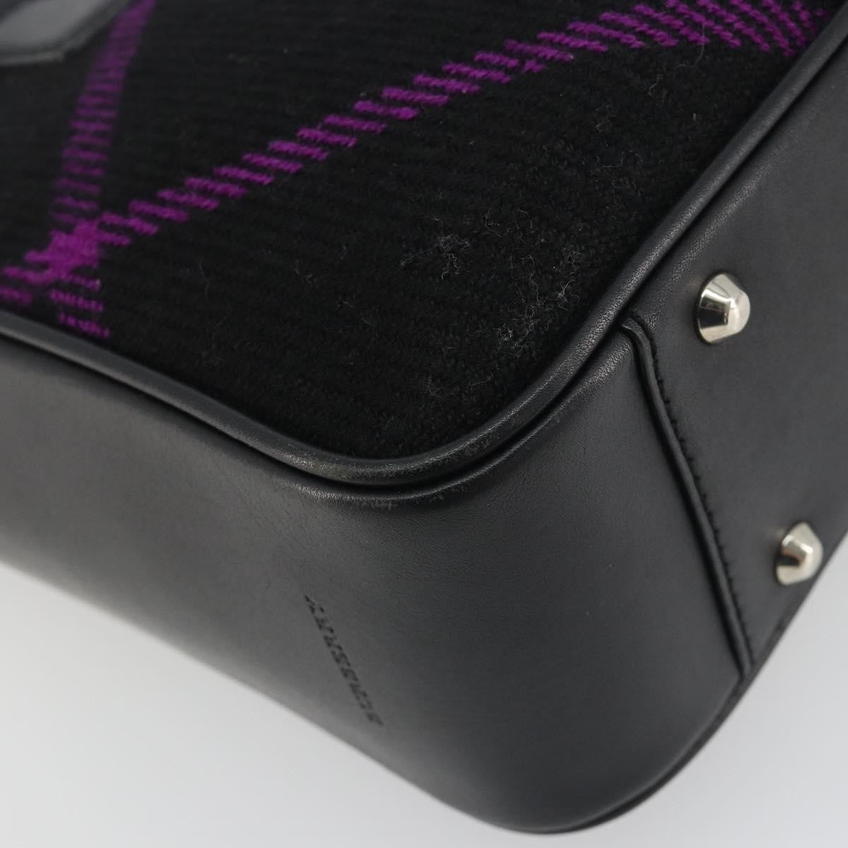 Burberry Nova Check Wool Black Wool Handbag (Pre-Owned)