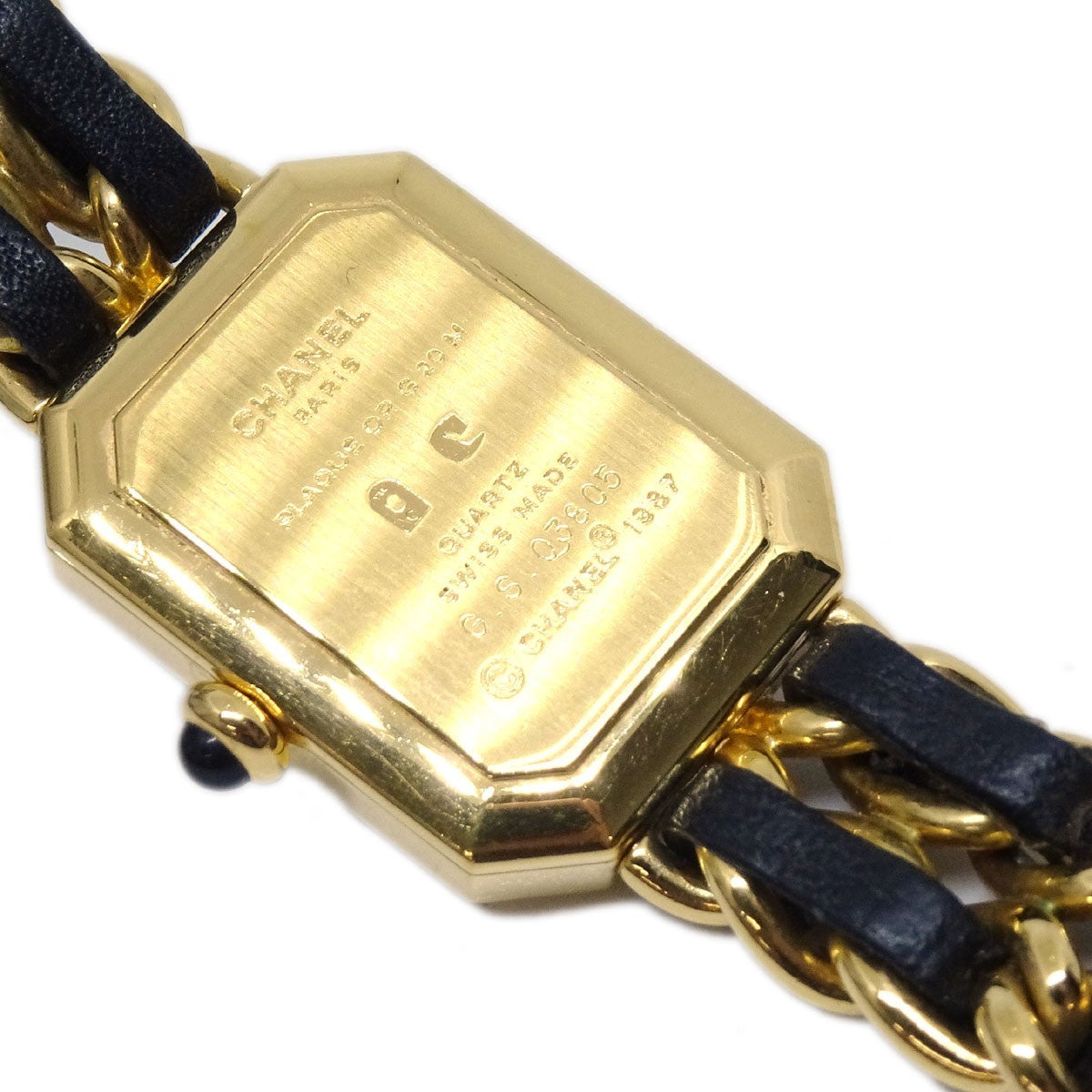 Chanel Premiere Rock Quartz Plated Metal And Leather Watch (Pre-Owned)