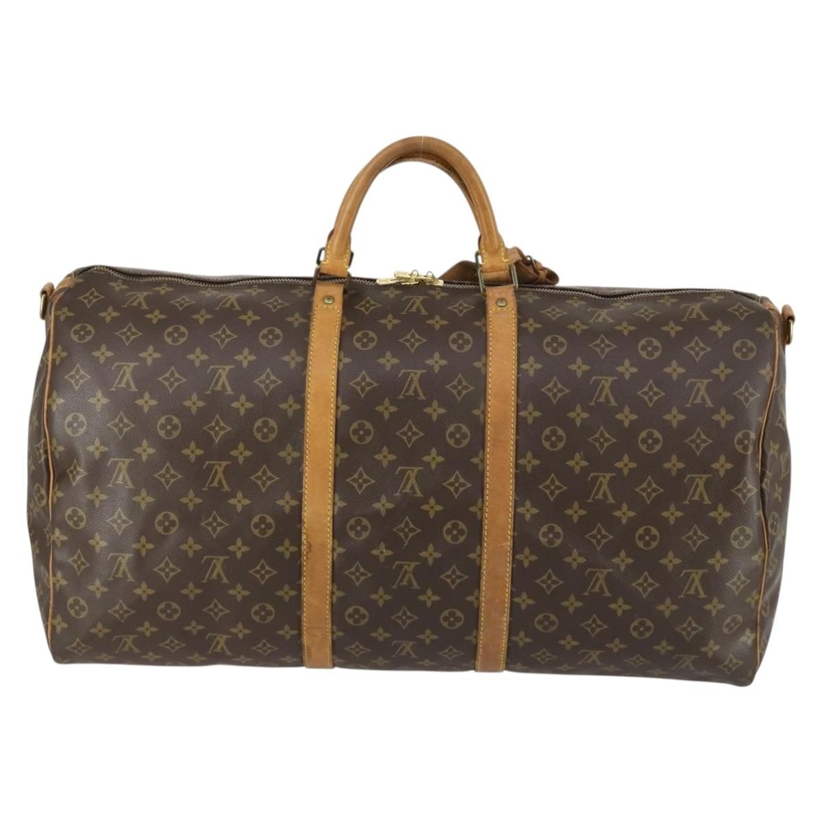 Louis Vuitton Keepall Bandouliere Monogram Canvas Brown Canvas Travel Bag Bag (Pre-Owned)