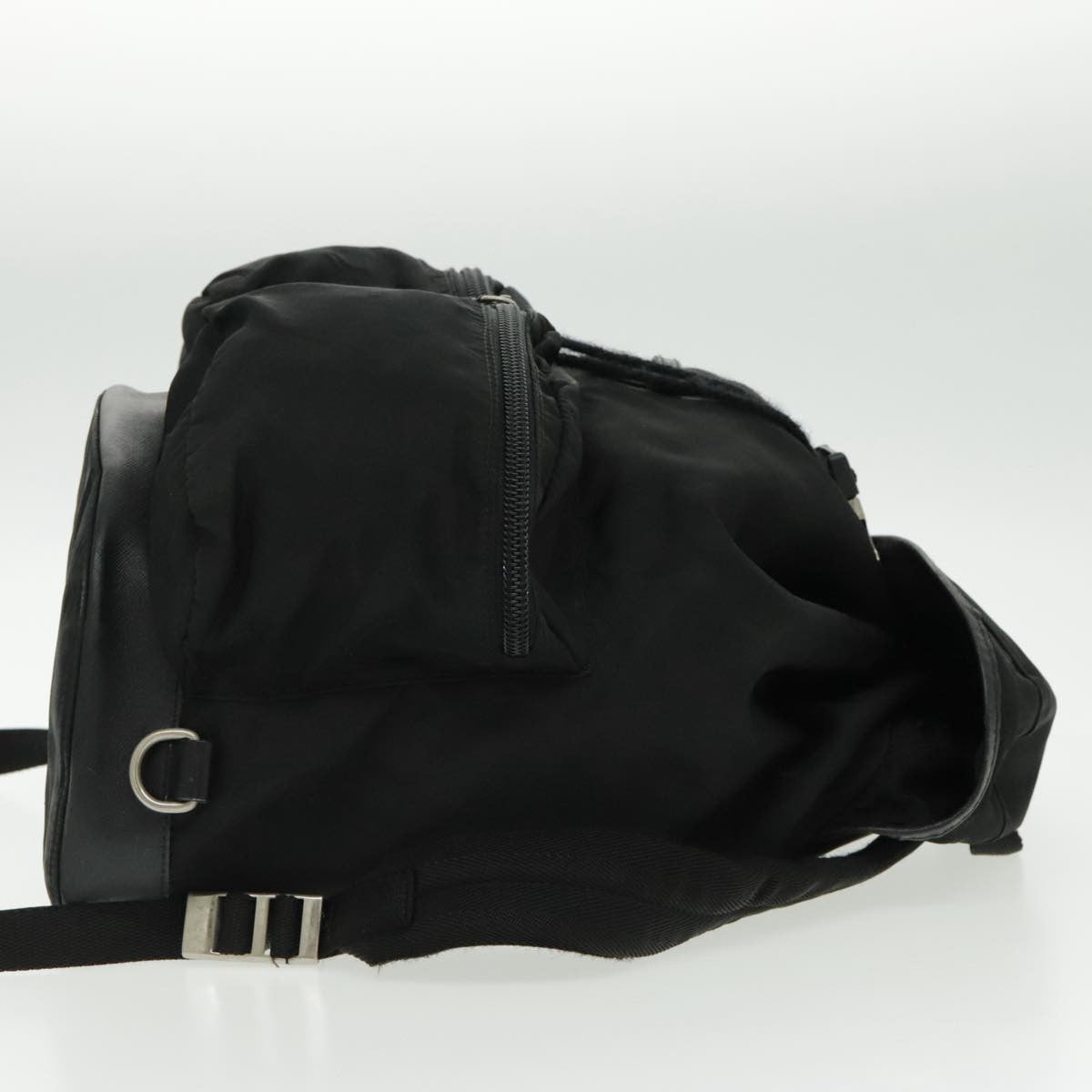 Prada Double Front Pocket Tessuto Black Nylon Backpack Bag (Pre-Owned)