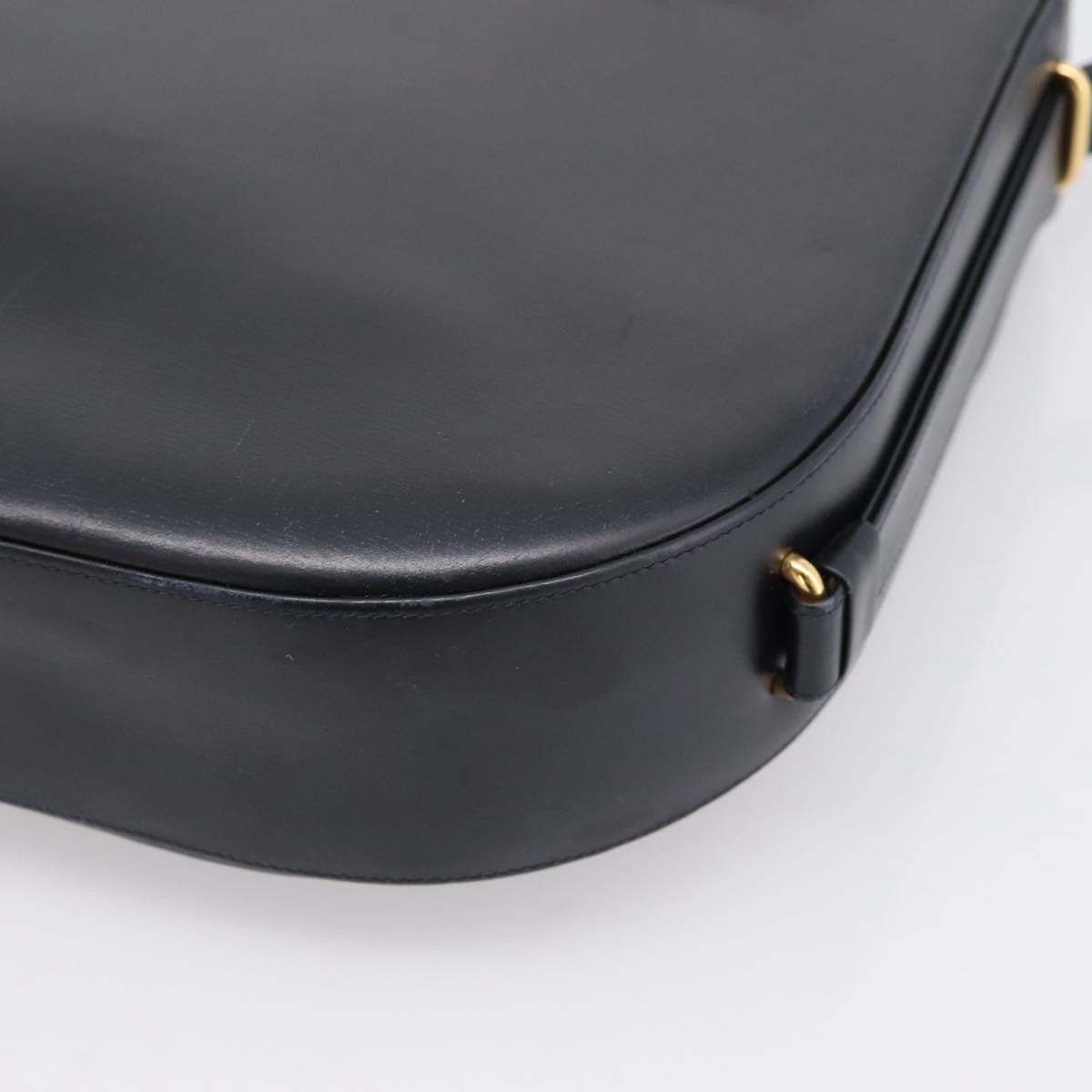 Cartier Sapphire Line Leather Black Leather Shoulder Bag Bag (Pre-Owned)