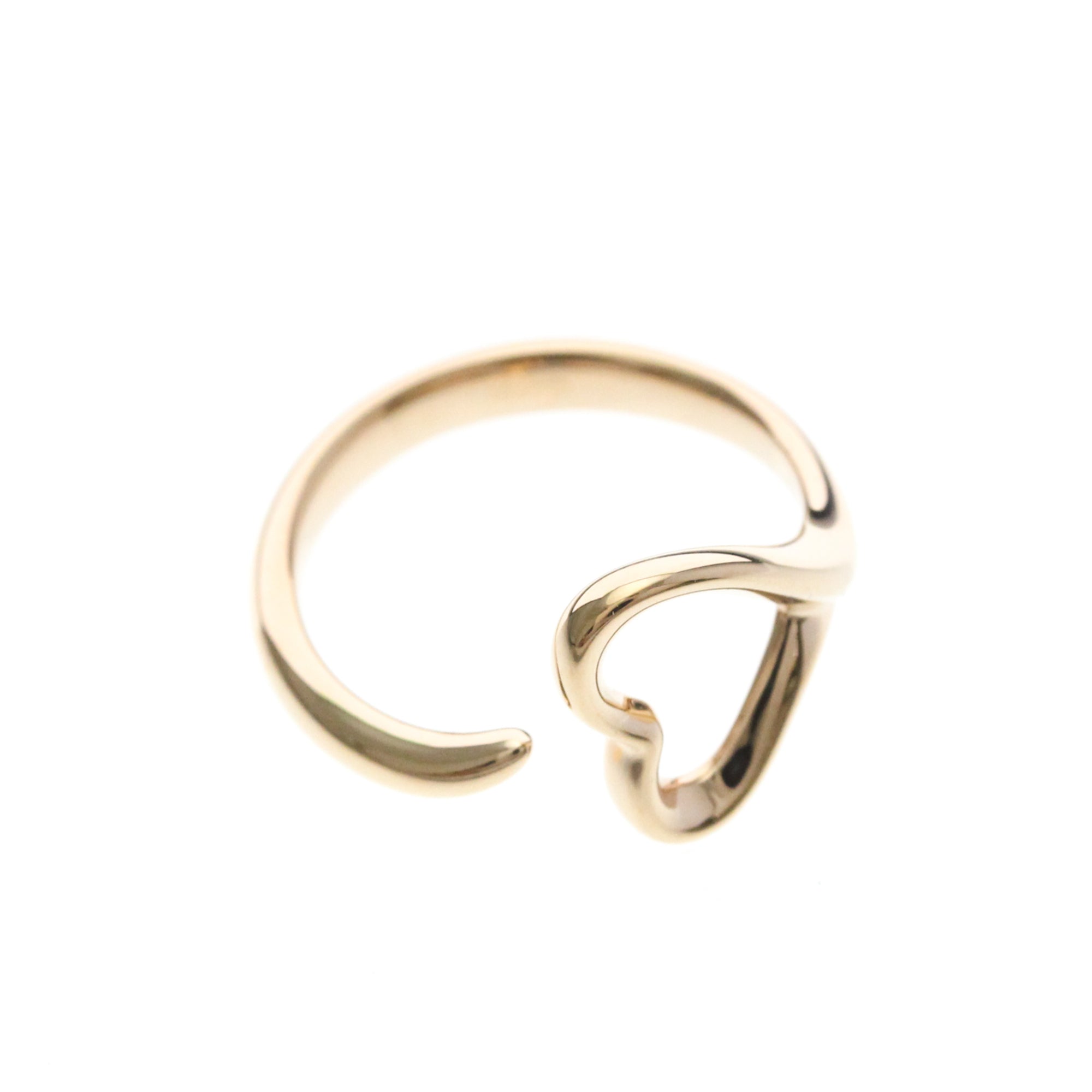 Tiffany & Co. Elsa Peretti Open Heart 18K Rose Gold Gold Pink_Gold Ring Jewelry (Pre-Owned)