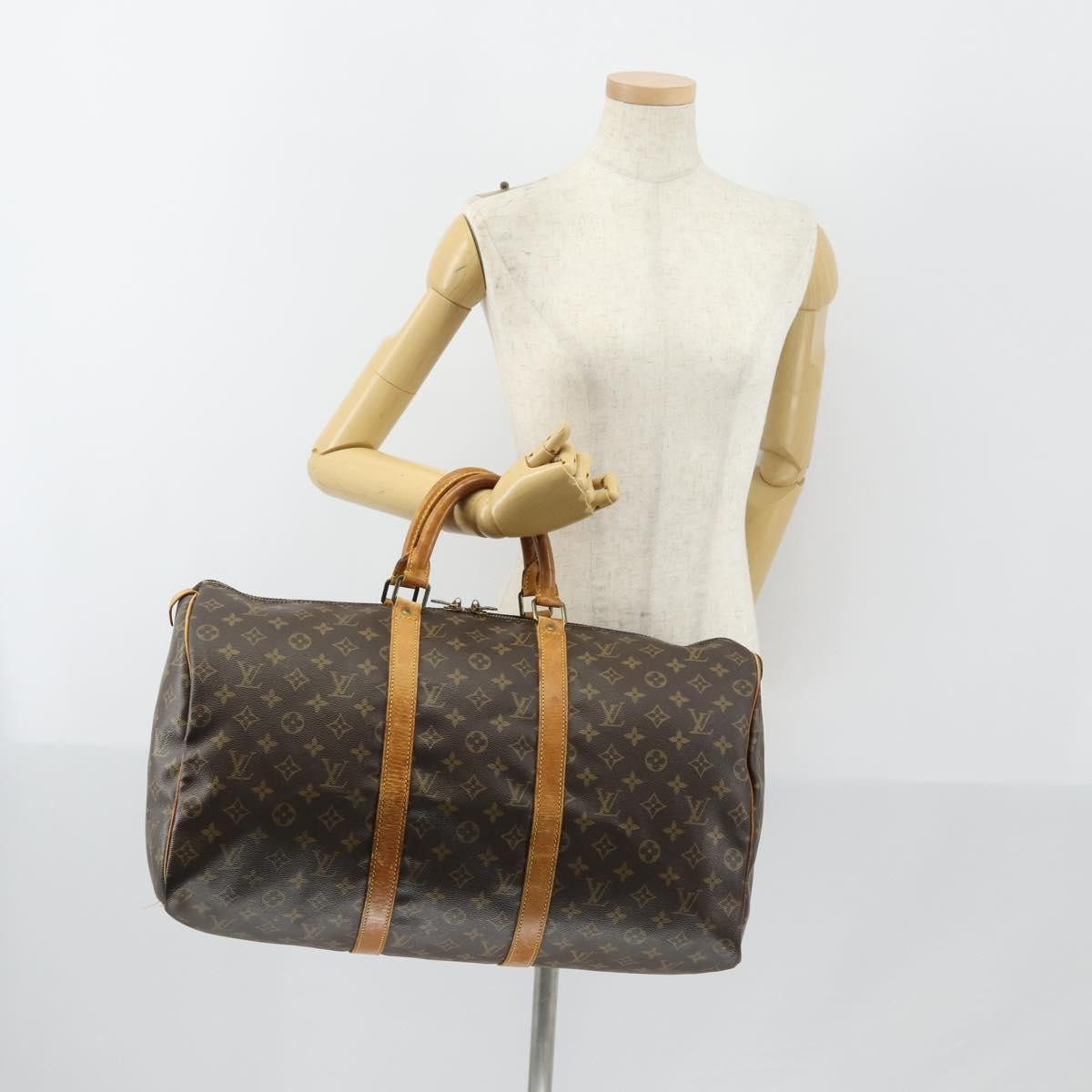 Louis Vuitton Keepall Monogram Canvas Brown Canvas Travel Bag Bag (Pre-Owned)