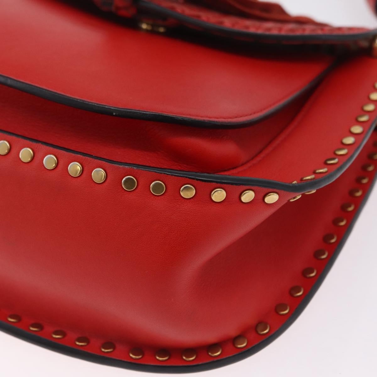 Chloe Hudson Whipstitch Leather Red Leather Handbag (Pre-Owned)