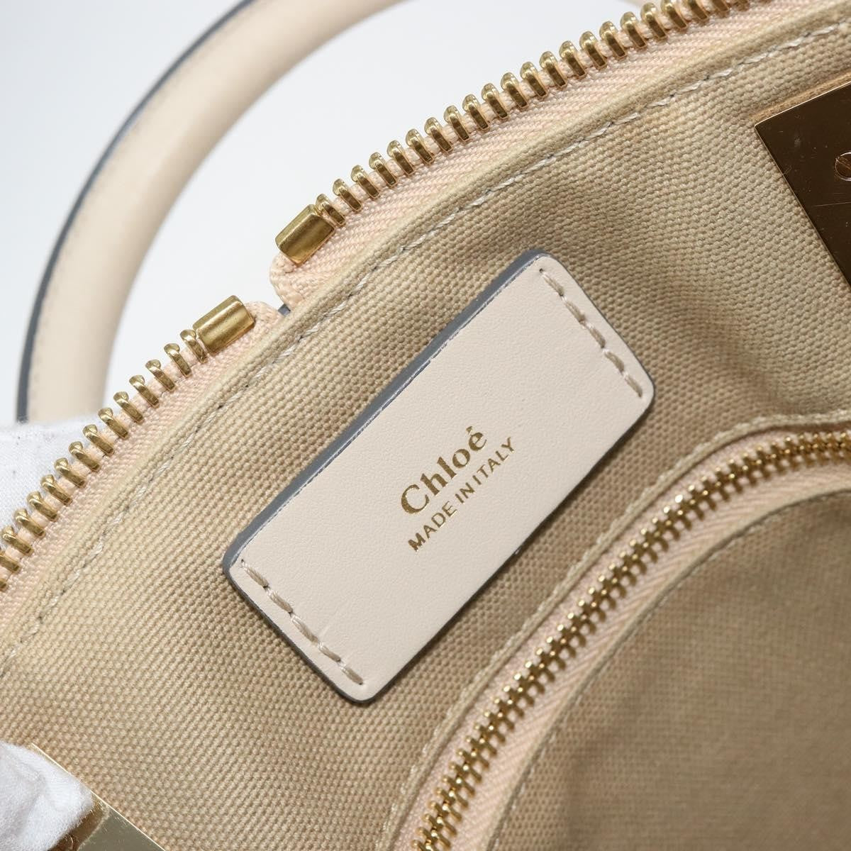Chloe Bicolor Baylee Satchel Leather Gray Leather Handbag (Pre-Owned)