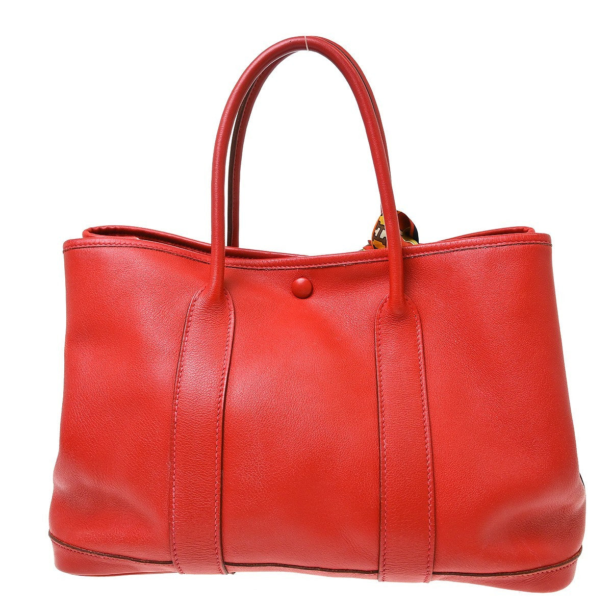 Hermes Bolduc Twilly Garden Party Tote Leather Red Leather Tote Bag Bag (Pre-Owned)