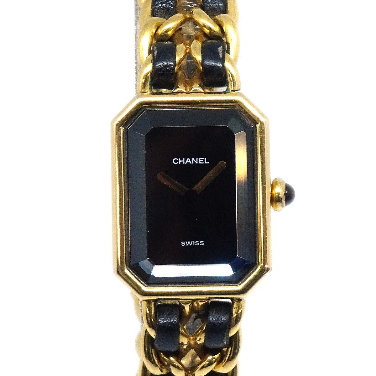 Chanel Premiere Rock Quartz Plated Metal And Leather Watch (Pre-Owned)