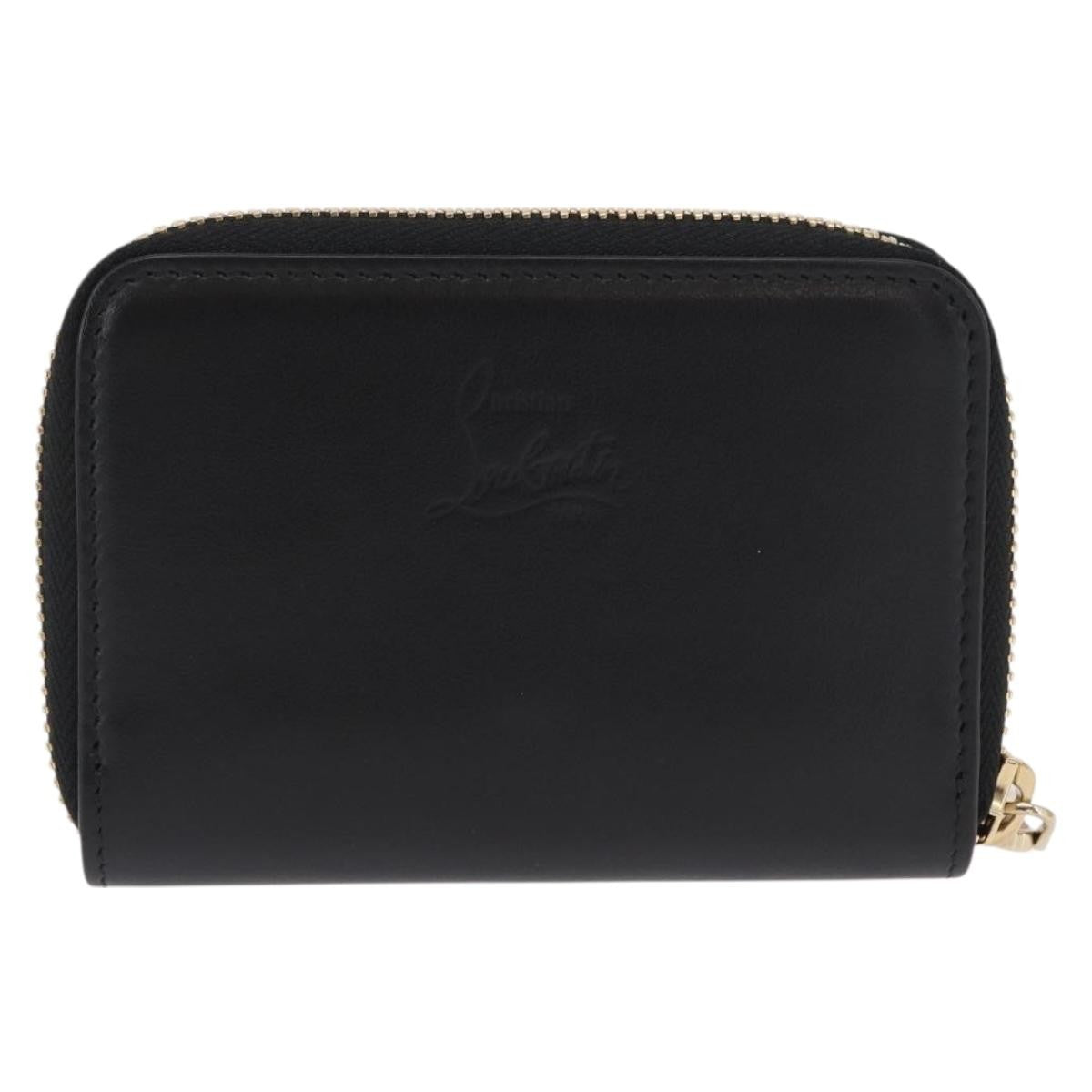 Christian Louboutin Panettone Coin Purse Embellished Leather Black Leather Wallets Accessory (Pre-Owned)
