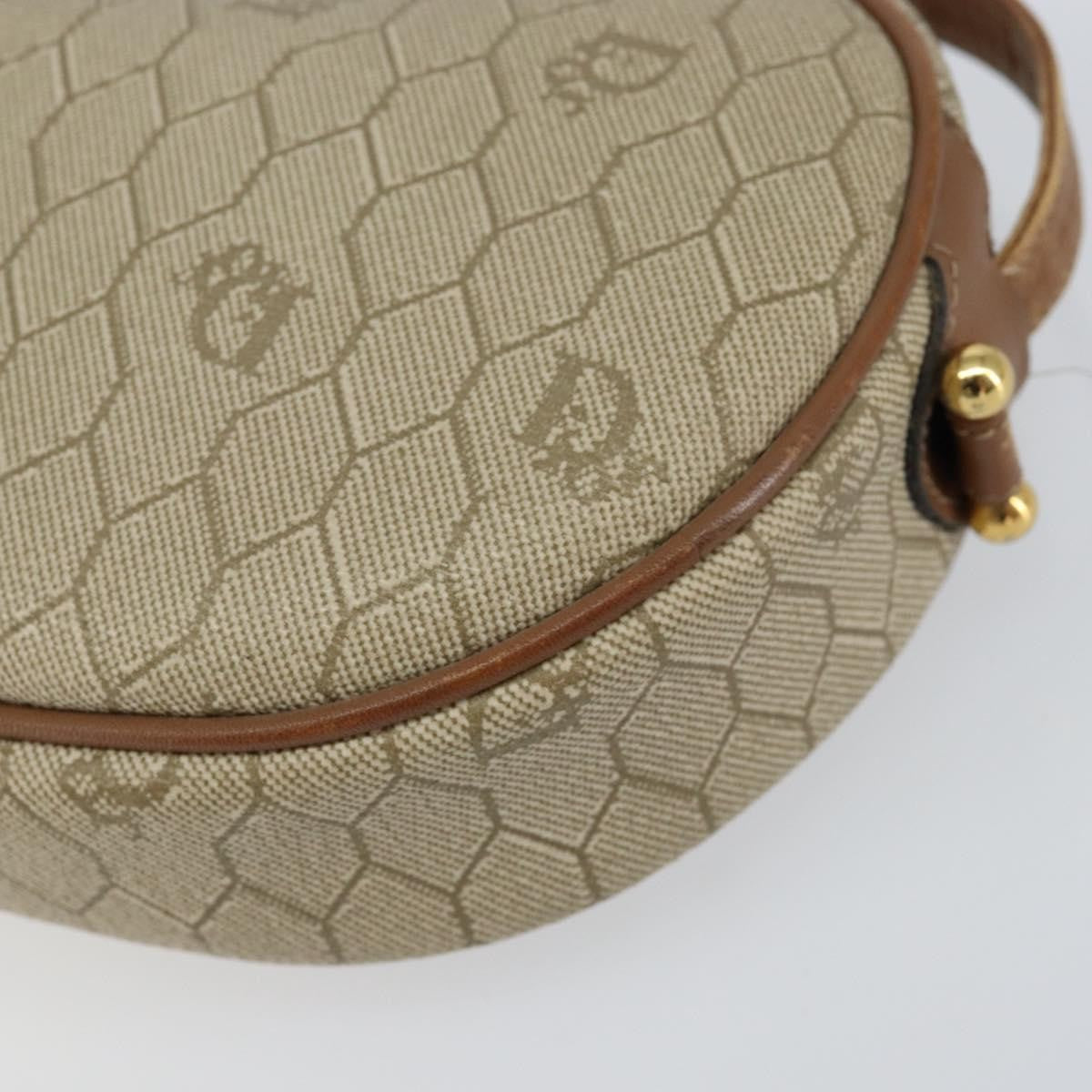 Christian Dior Vintage Honeycomb Canvas Beige Canvas Shoulder Bag Bag (Pre-Owned)