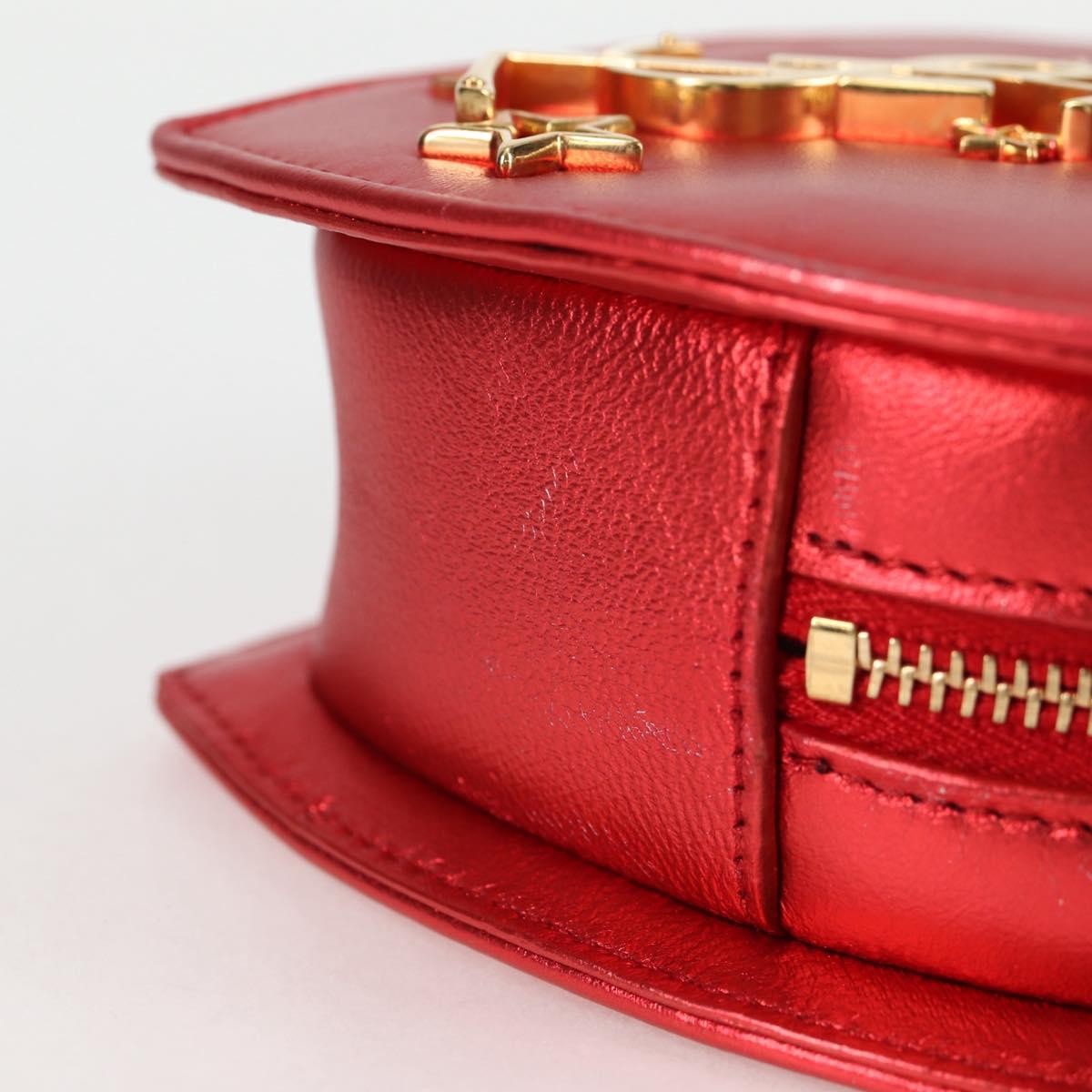 Saint Laurent Love Heart Chain Leather Red Leather Shoulder Bag Bag (Pre-Owned)