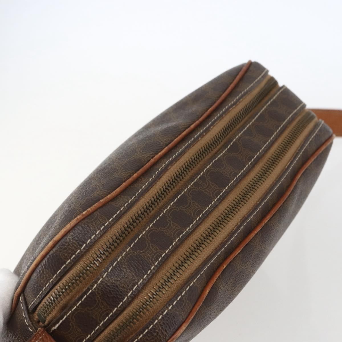 Celine Vintage Macadam Canvas Brown Canvas Shoulder Bag Bag (Pre-Owned)