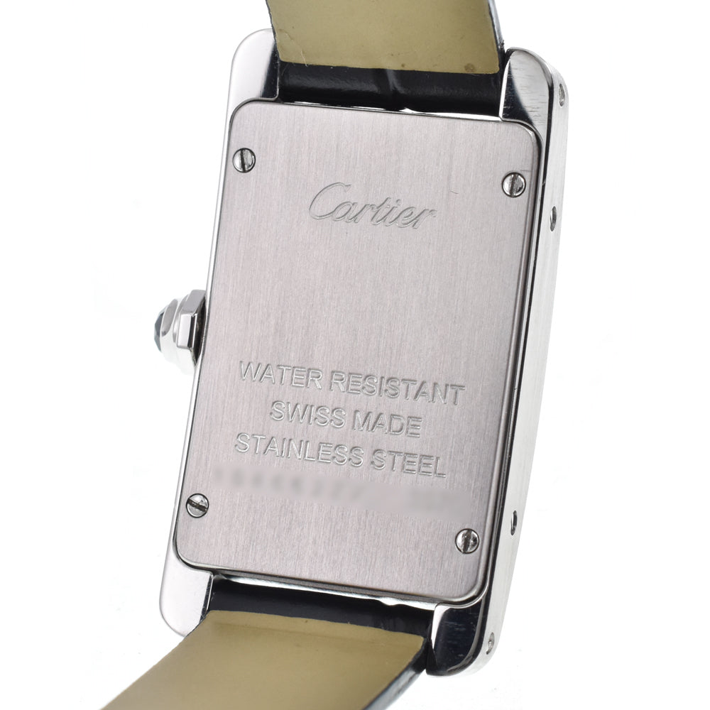 Cartier Tank Americaine Quartz Stainless Steel And Alligator Watch (Pre-Owned)