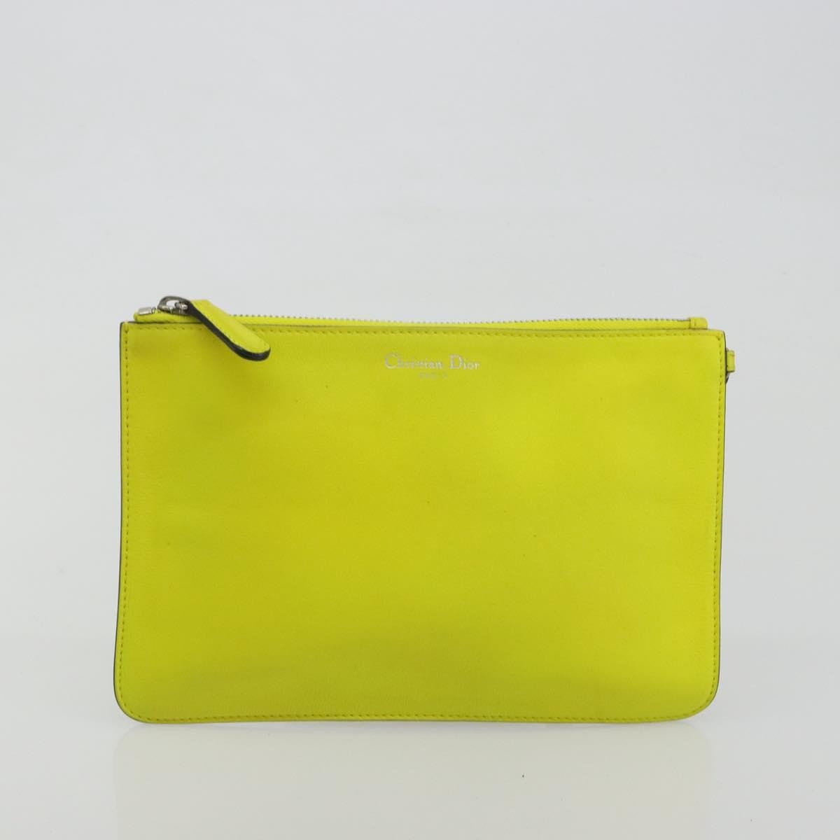 Christian Dior Diorissimo Tote Smooth Calfskin Yellow Leather Handbag (Pre-Owned)