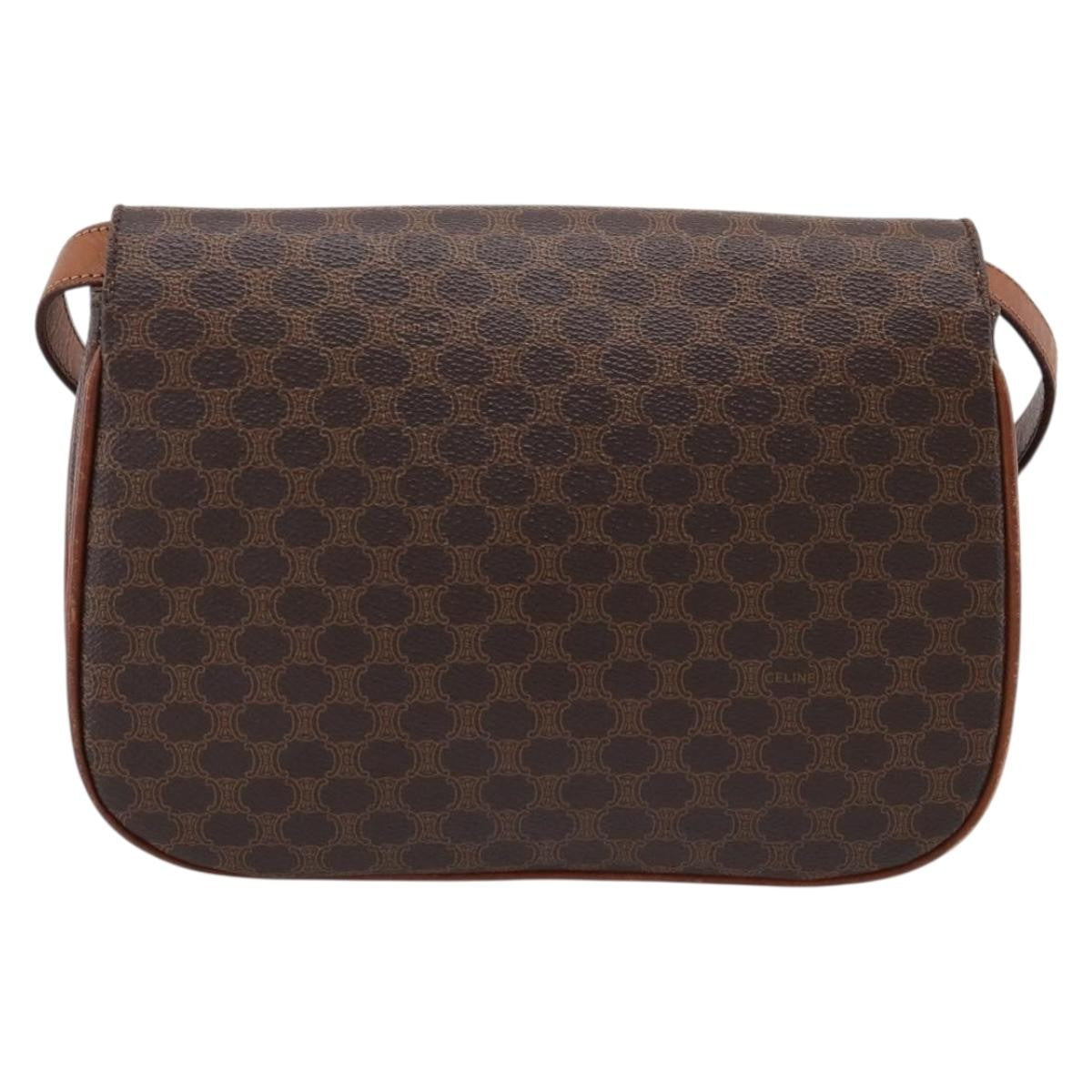Celine Vintage Macadam Canvas And Leather Brown Pvc Shoulder Bag Bag (Pre-Owned)