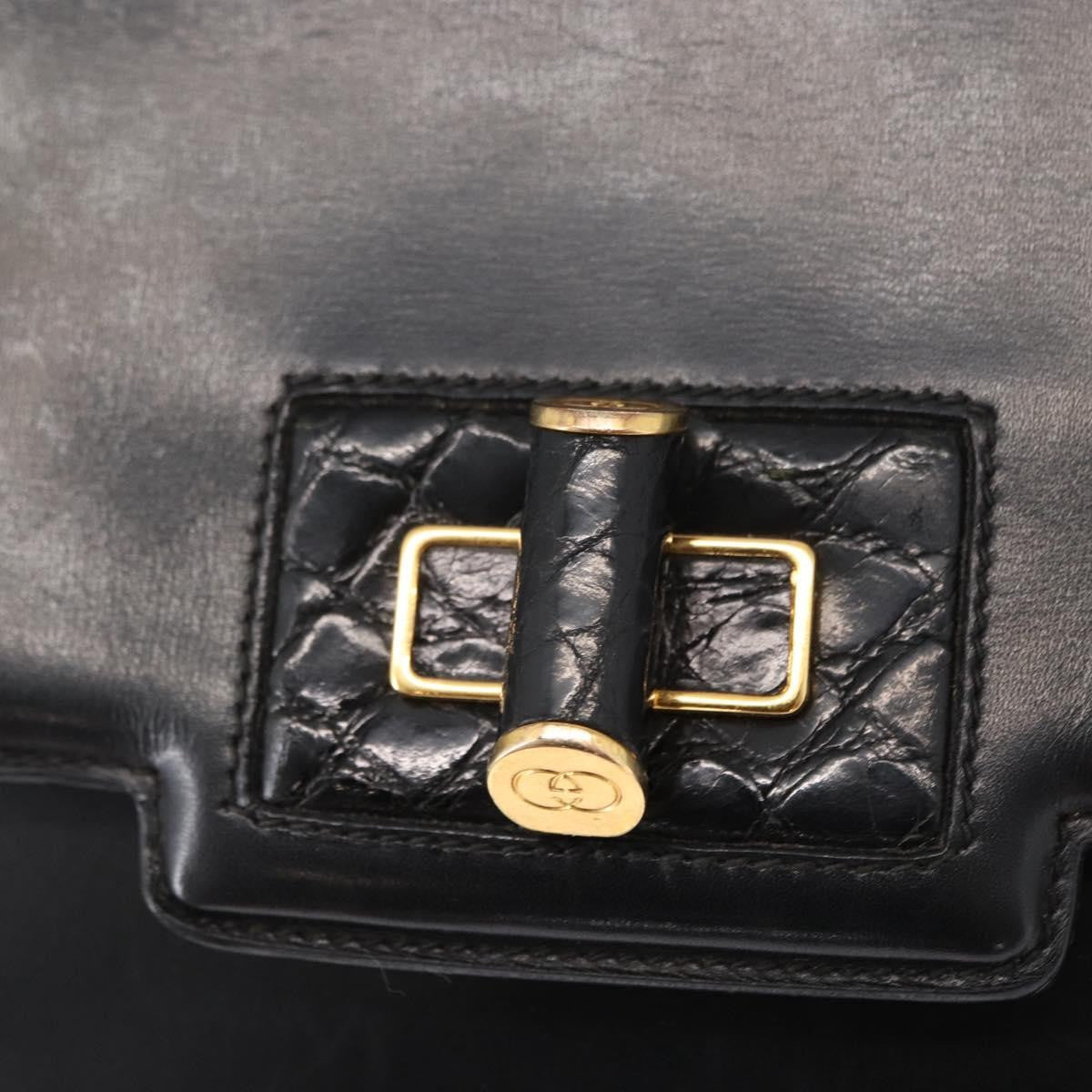 Gucci Vintage Leather Black Leather Shoulder Bag Bag (Pre-Owned)