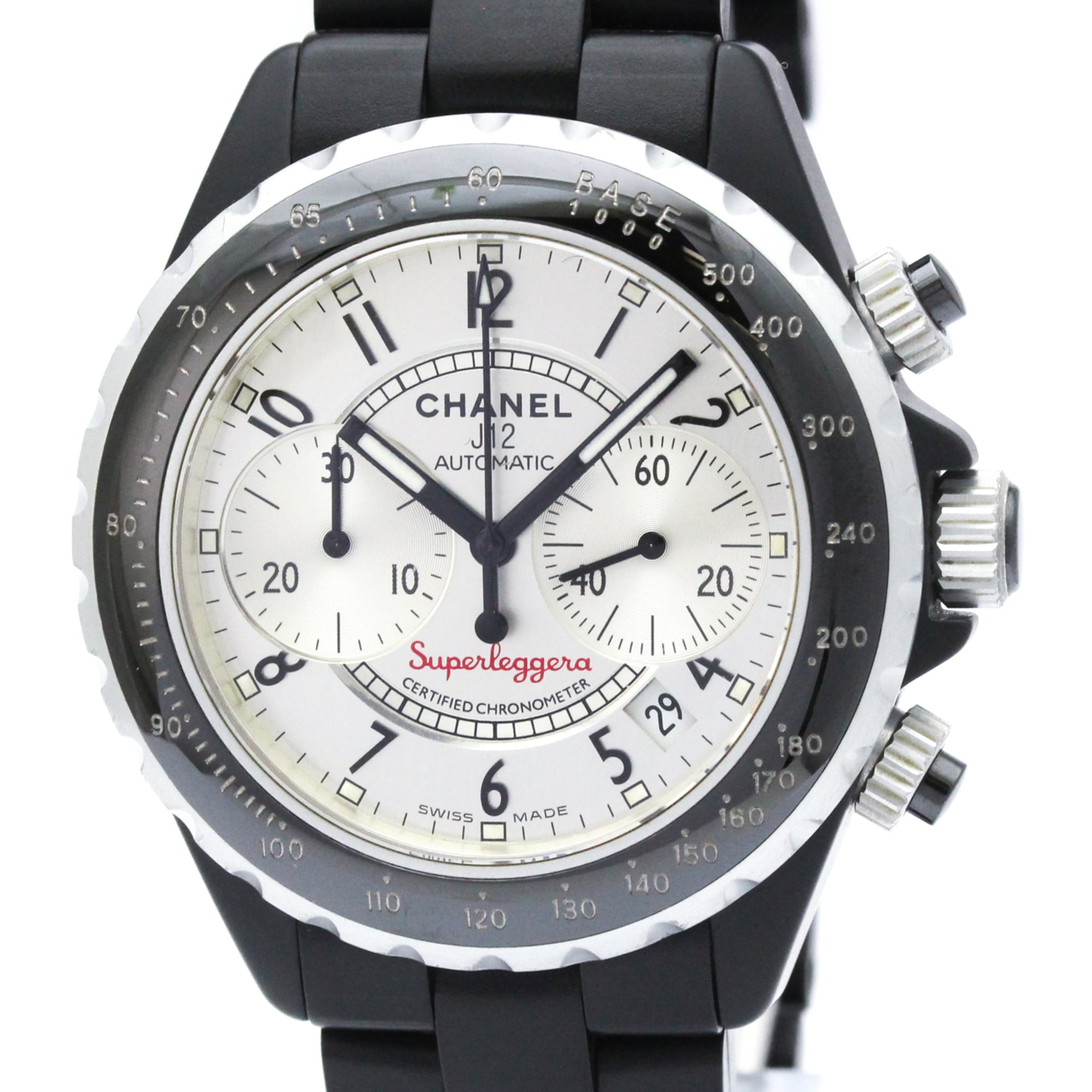 Chanel J12 Chronograph Automatic Ceramic And Stainless Steel Watch (Pre-Owned)