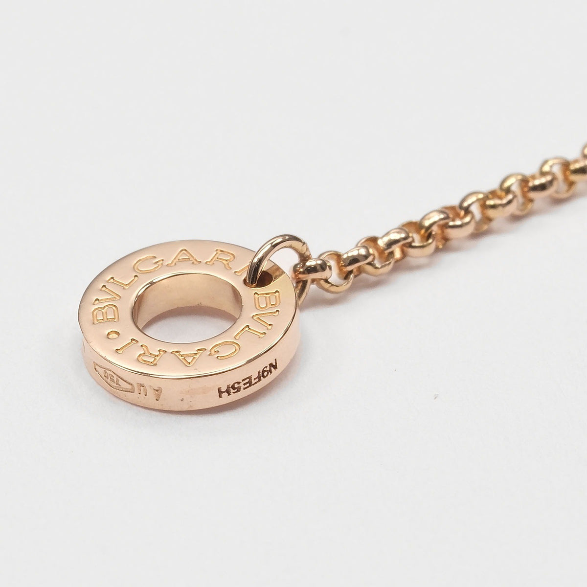 Bvlgari B.Zero1 Pendant 18K Rose Gold With Diamonds Gold Pink_Gold Necklace Jewelry (Pre-Owned)