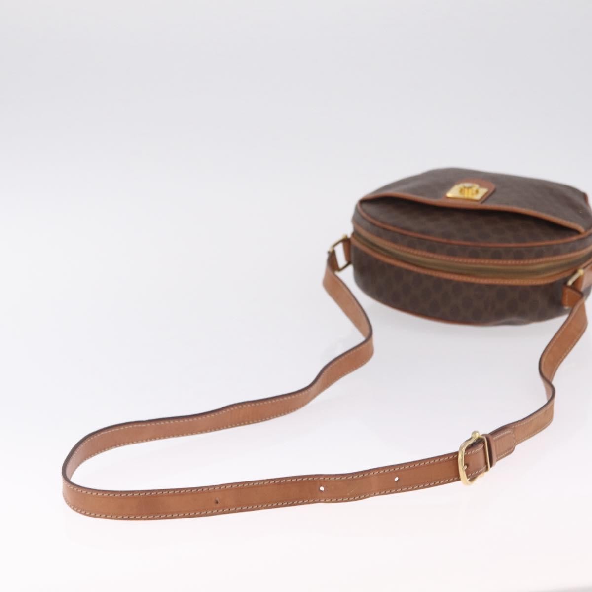 Celine Macadam Shoulder Leather Brown Canvas Crossbody Bag Bag (Pre-Owned)
